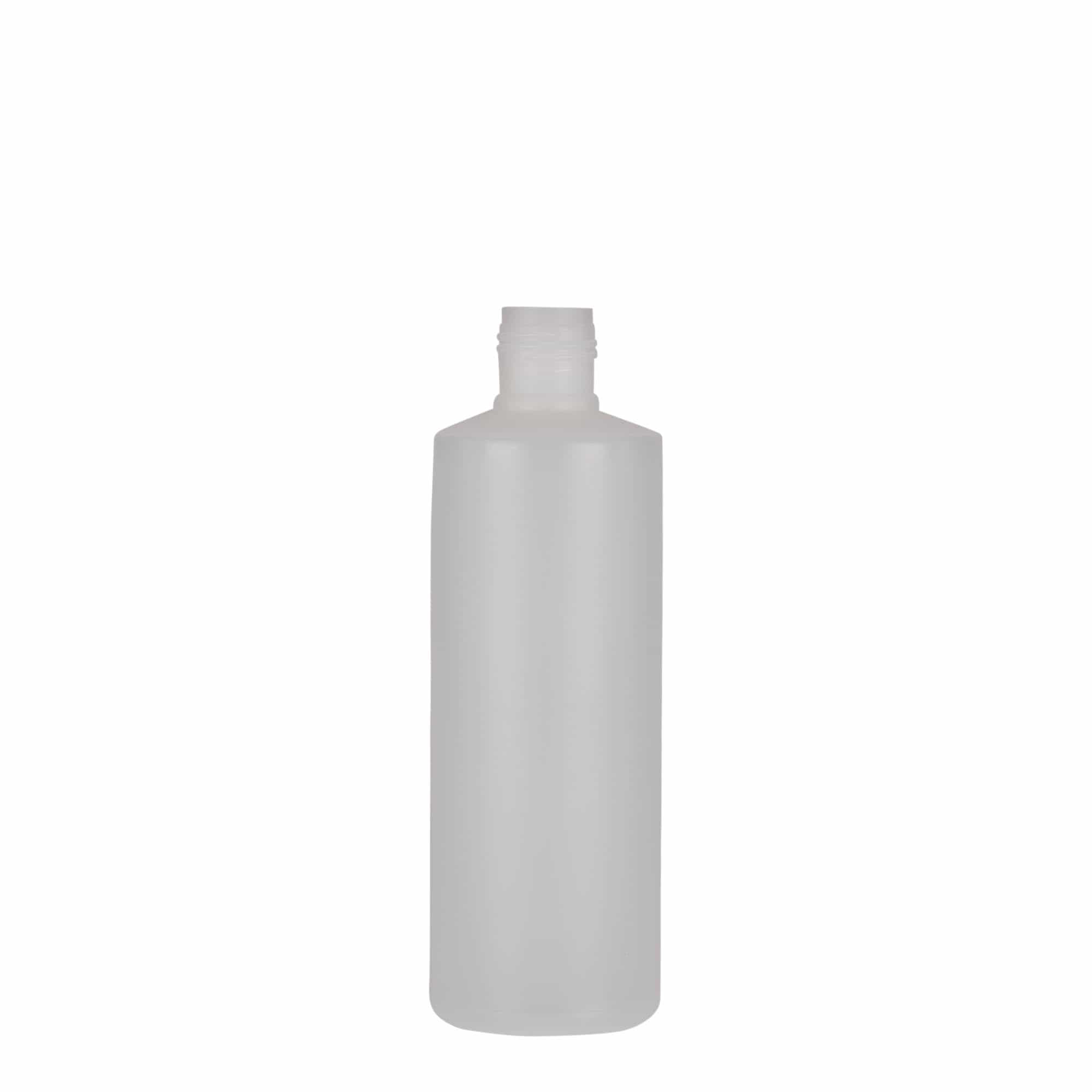 200 ml bouteille ronde, plastique PE, naturel, ouverture : bouchon à vis