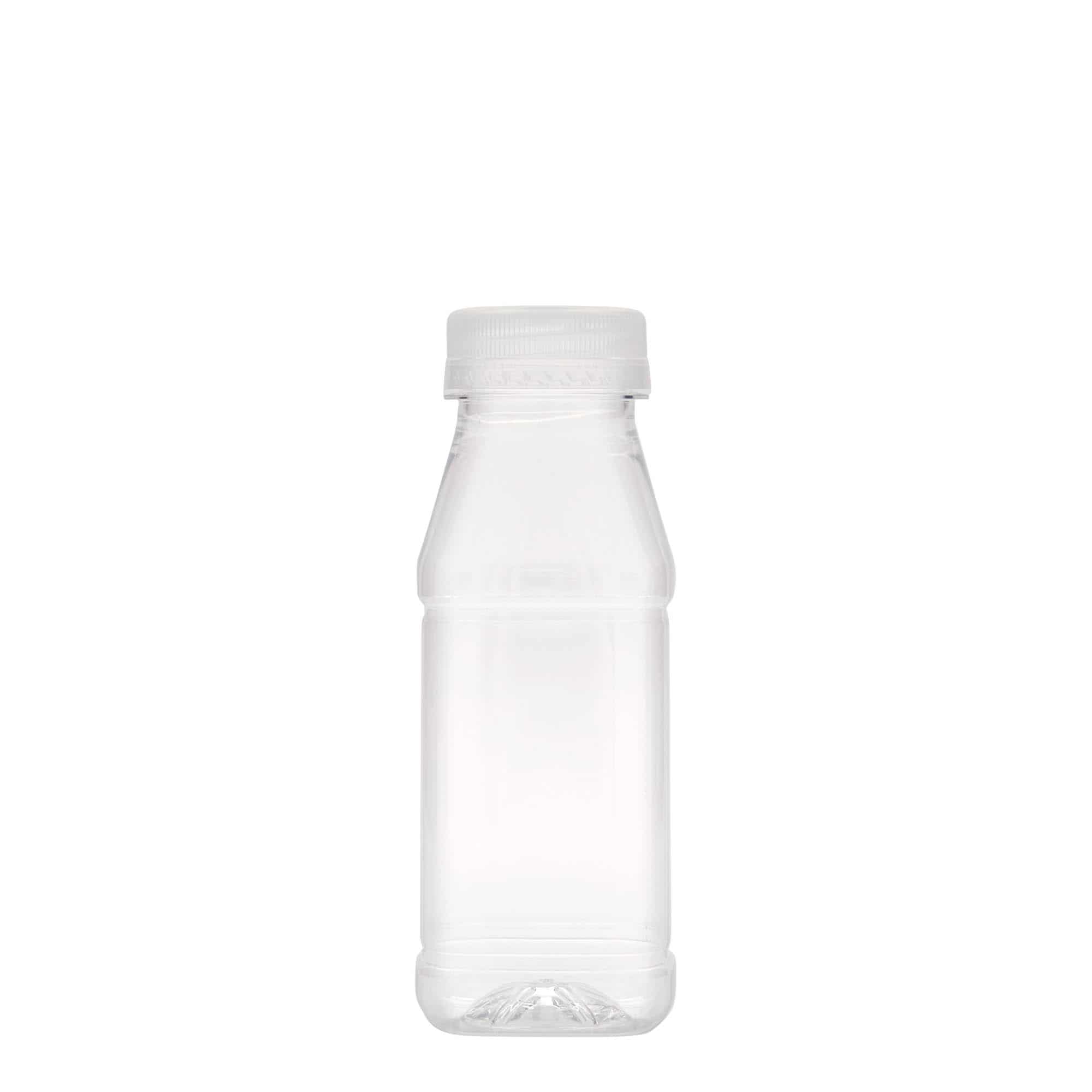 Bouteille en PET 250 ml 'Milk and Juice Carré', carrée, plastique, col : 38 mm