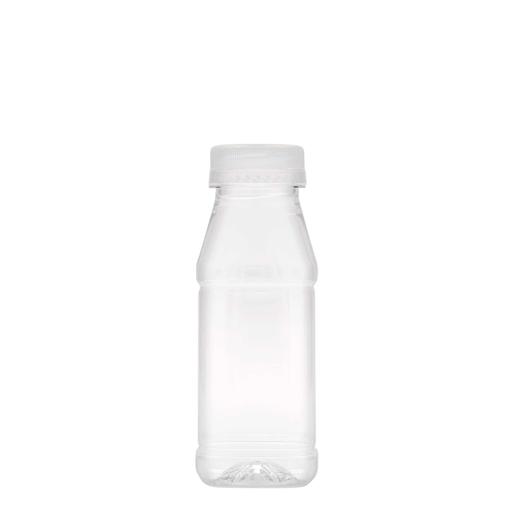 Bouteille en PET 250 ml 'Milk and Juice Carré', carrée, plastique, bouchage: 38 mm