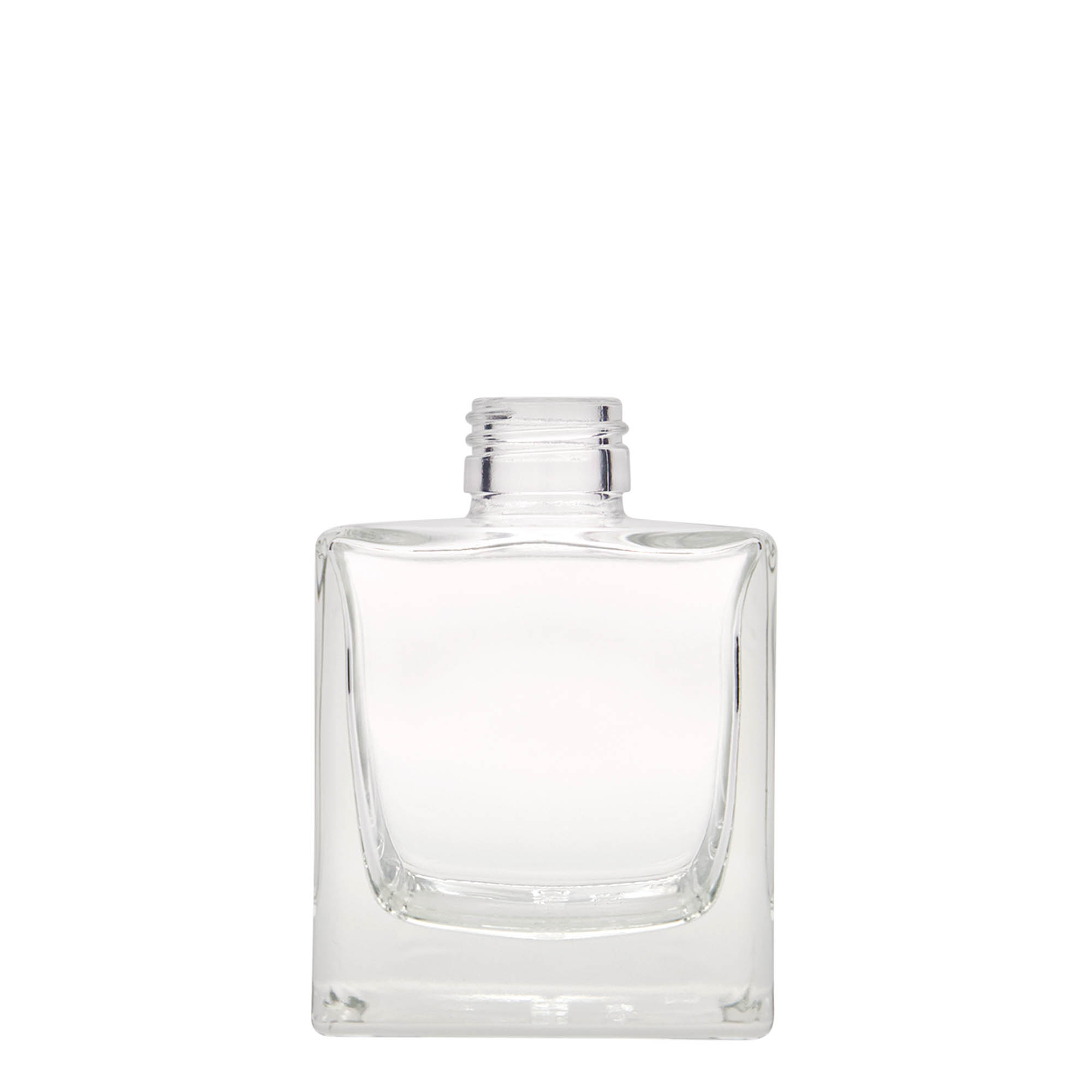 Flacon en verre 200 ml 'Cube', carré, ouverture : PP 28 Flacon en verre 200 ml 'Cube', carré, ouverture : PP 28