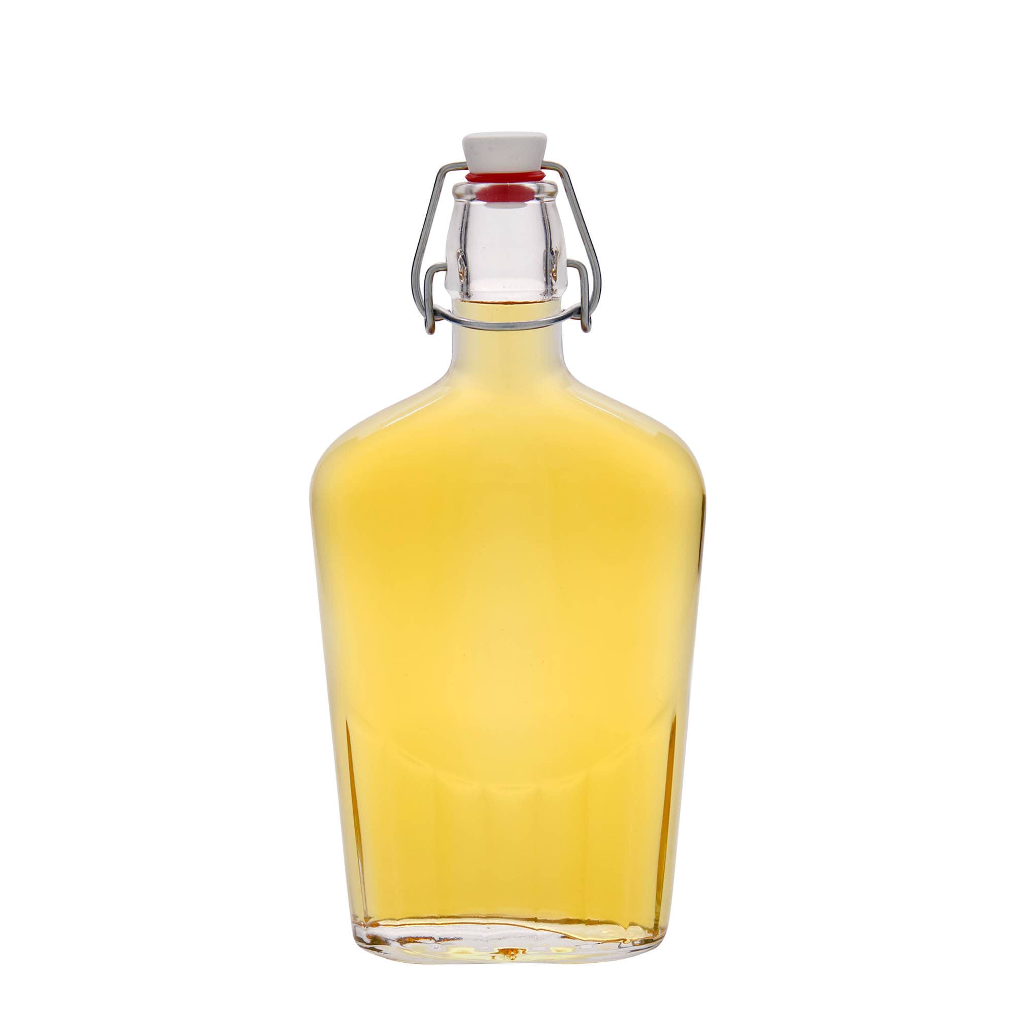 Bouteille en verre 500 ml « Fiaschetta », ovale, ouverture : bouchon à levier