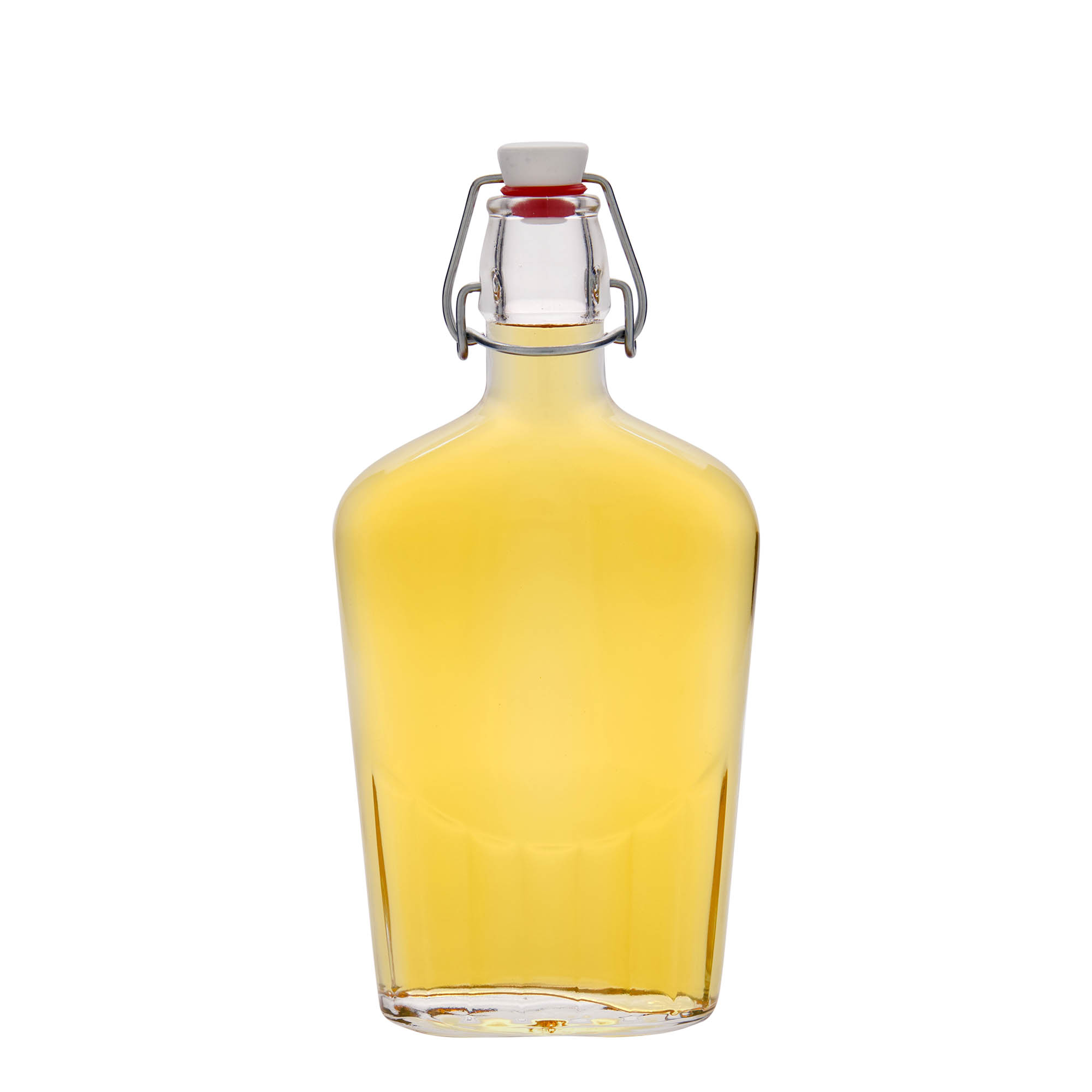 Bouteille en verre 500 ml « Fiaschetta », ovale, ouverture : bouchon à levier Bouteille en verre 500 ml « Fiaschetta », ovale, ouverture : bouchon à levier