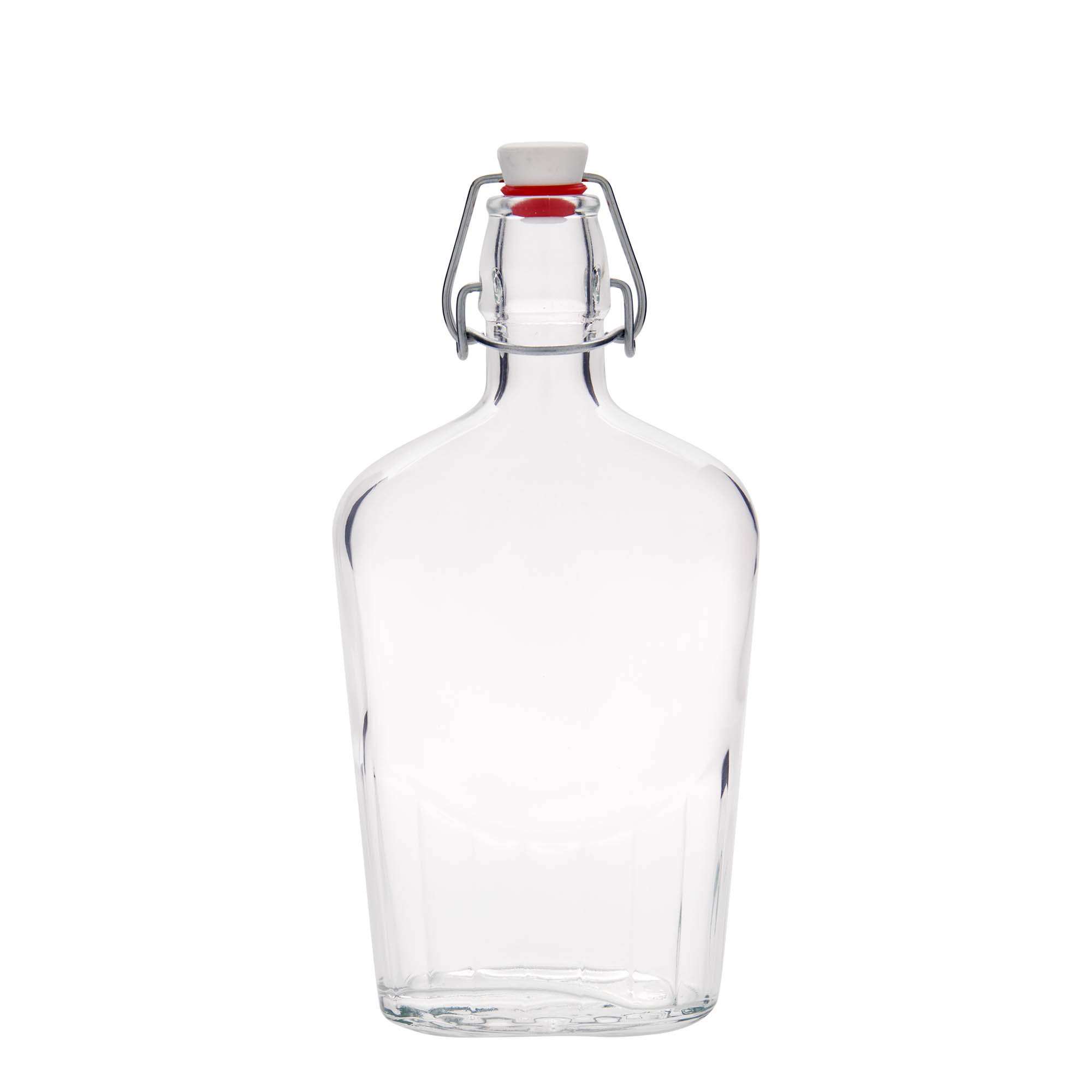 Bouteille en verre 500 ml « Fiaschetta », ovale, ouverture : bouchon à levier