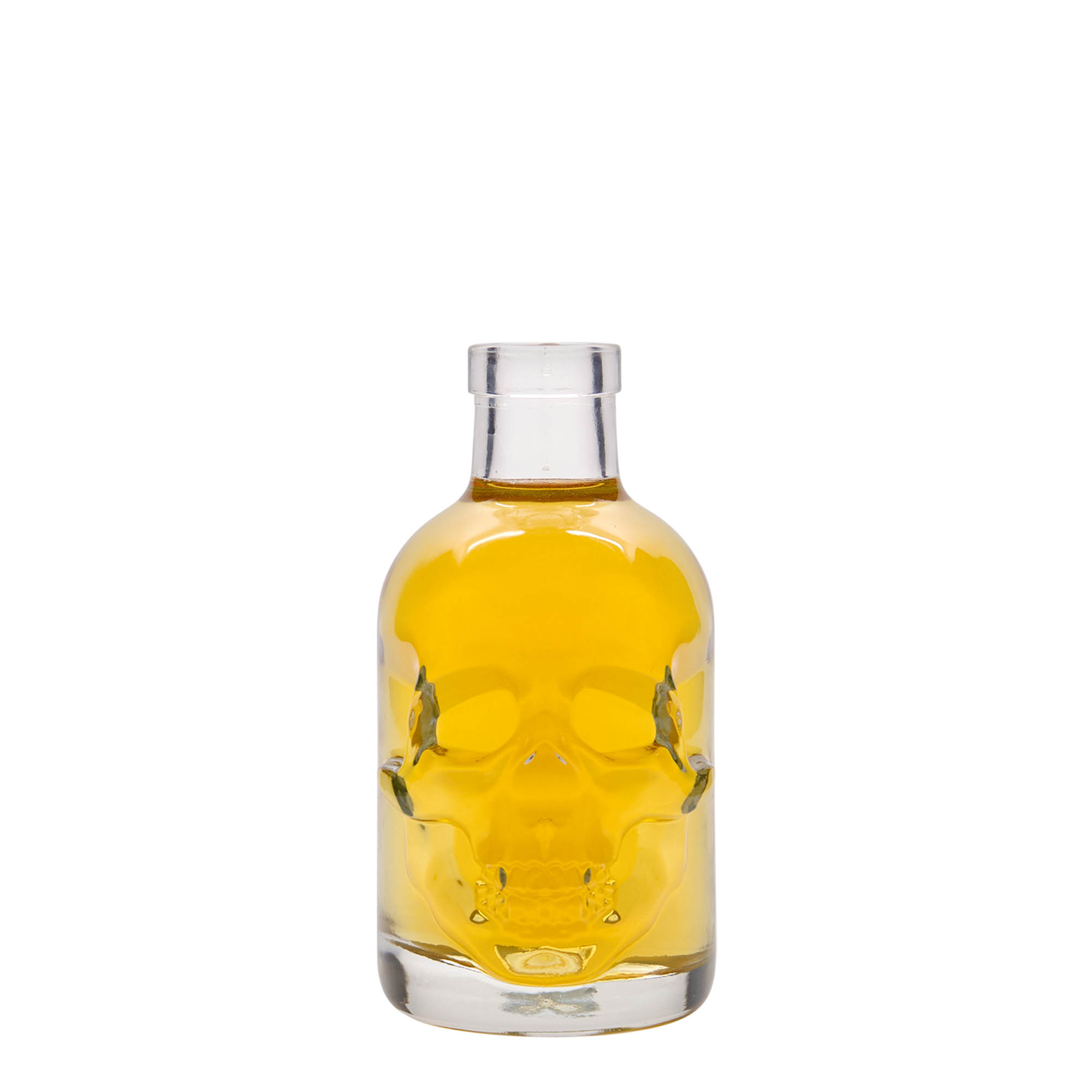 Bouteille en verre de 200 ml « Tête de mort », ouverture : liège Bouteille en verre de 200 ml « Tête de mort », ouverture : liège