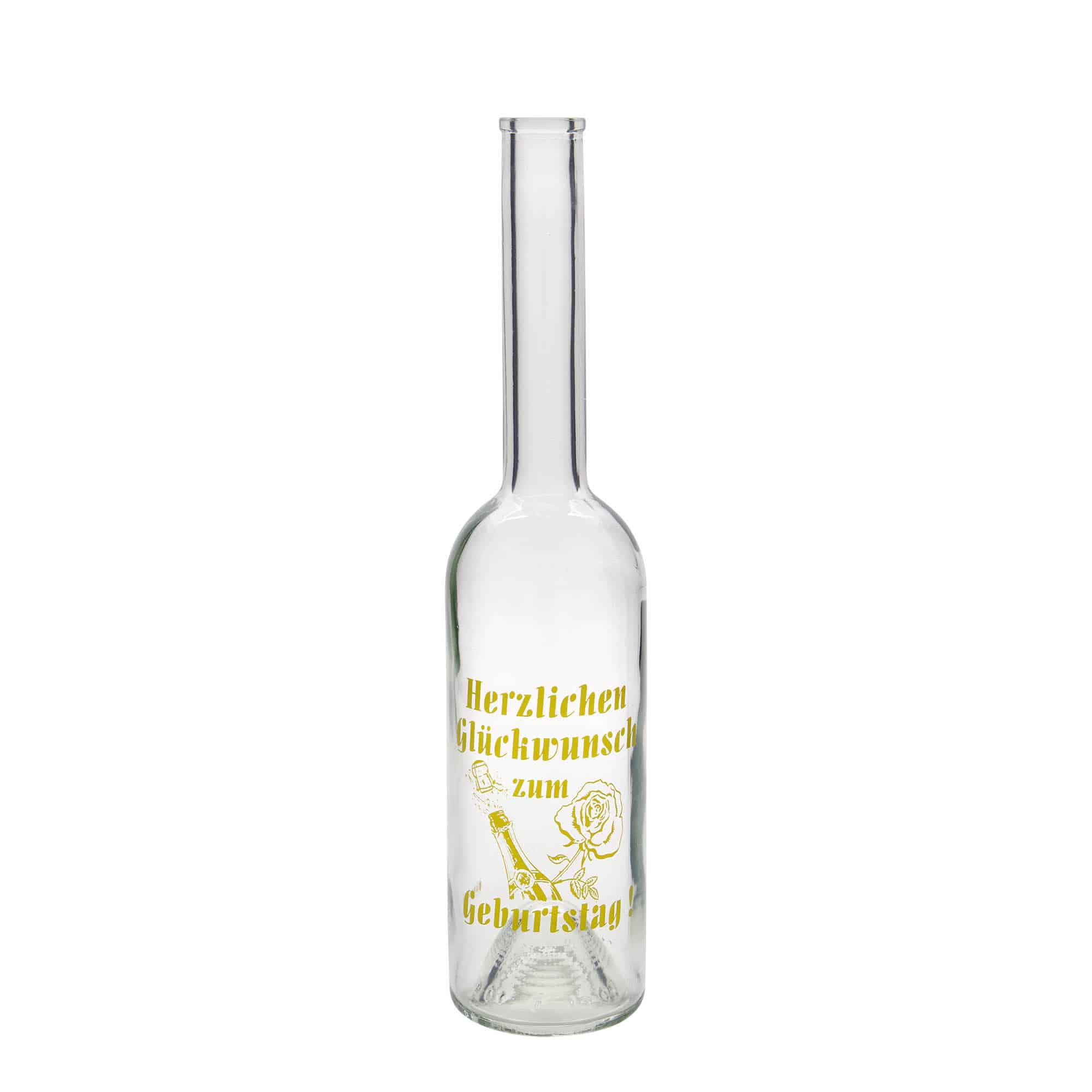 Bouteille en verre 500 ml 'Opera', motif : bouteille naissance, bouchage: bouchon Bouteille en verre 500 ml 'Opera', motif : bouteille naissance, bouchage: bouchon