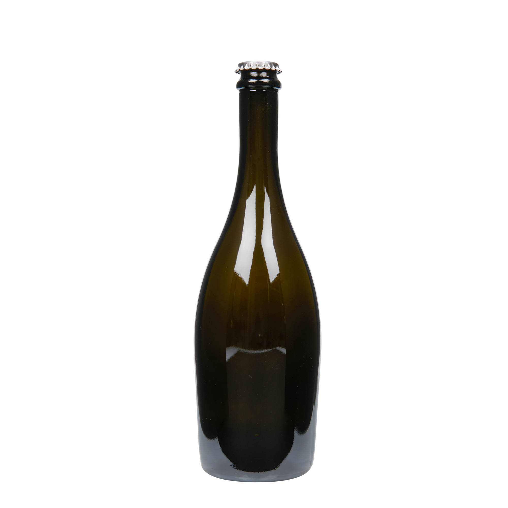 Bouteille de vin mousseux 750 ml 'Carmen', verre, vert antique, ouverture : capsule couronne