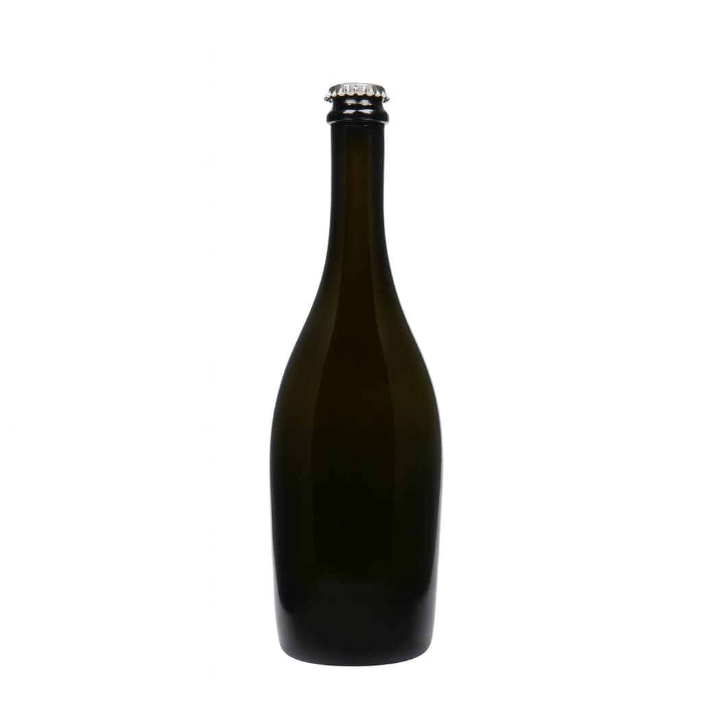 Bouteille de vin mousseux 750 ml 'Carmen', verre, vert antique, ouverture : capsule couronne
