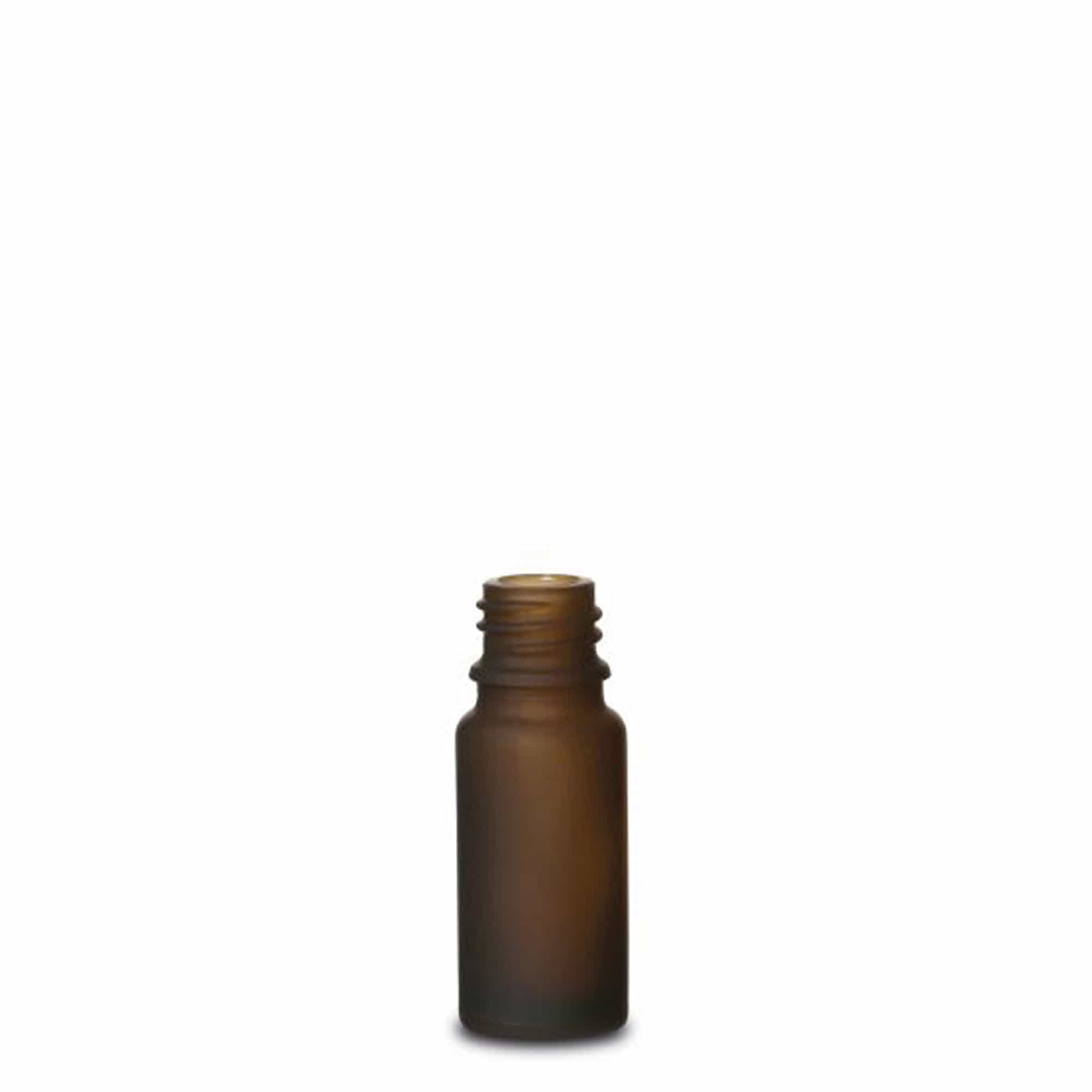 Flacon médical 10ml, verre, brun givré, goulot : DIN 18 Flacon médical 10ml, verre, brun givré, goulot : DIN 18