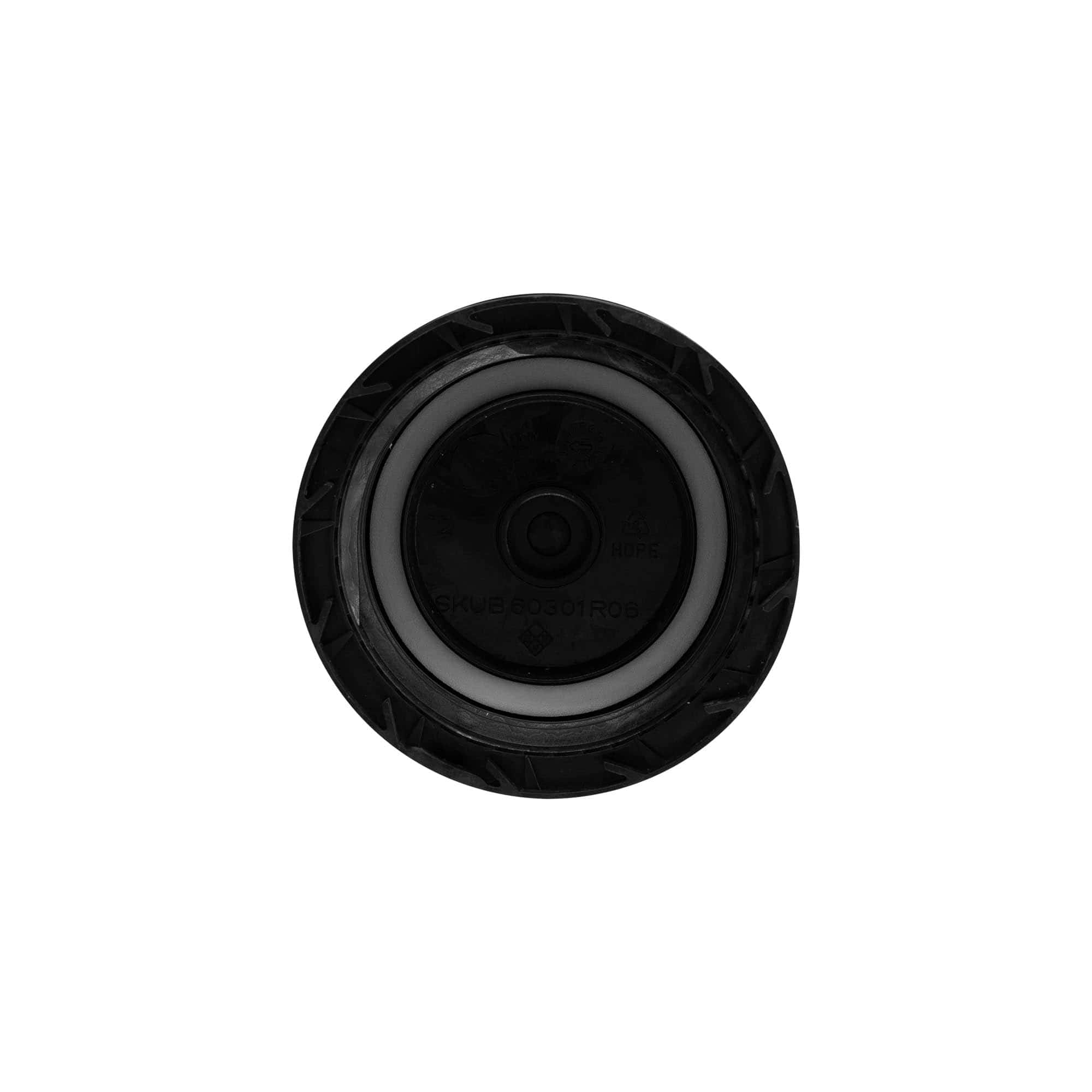 Bouchon à vis, plastique PP, noir, pour ouverture : ND60 Bouchon à vis, plastique PP, noir, pour ouverture : ND60