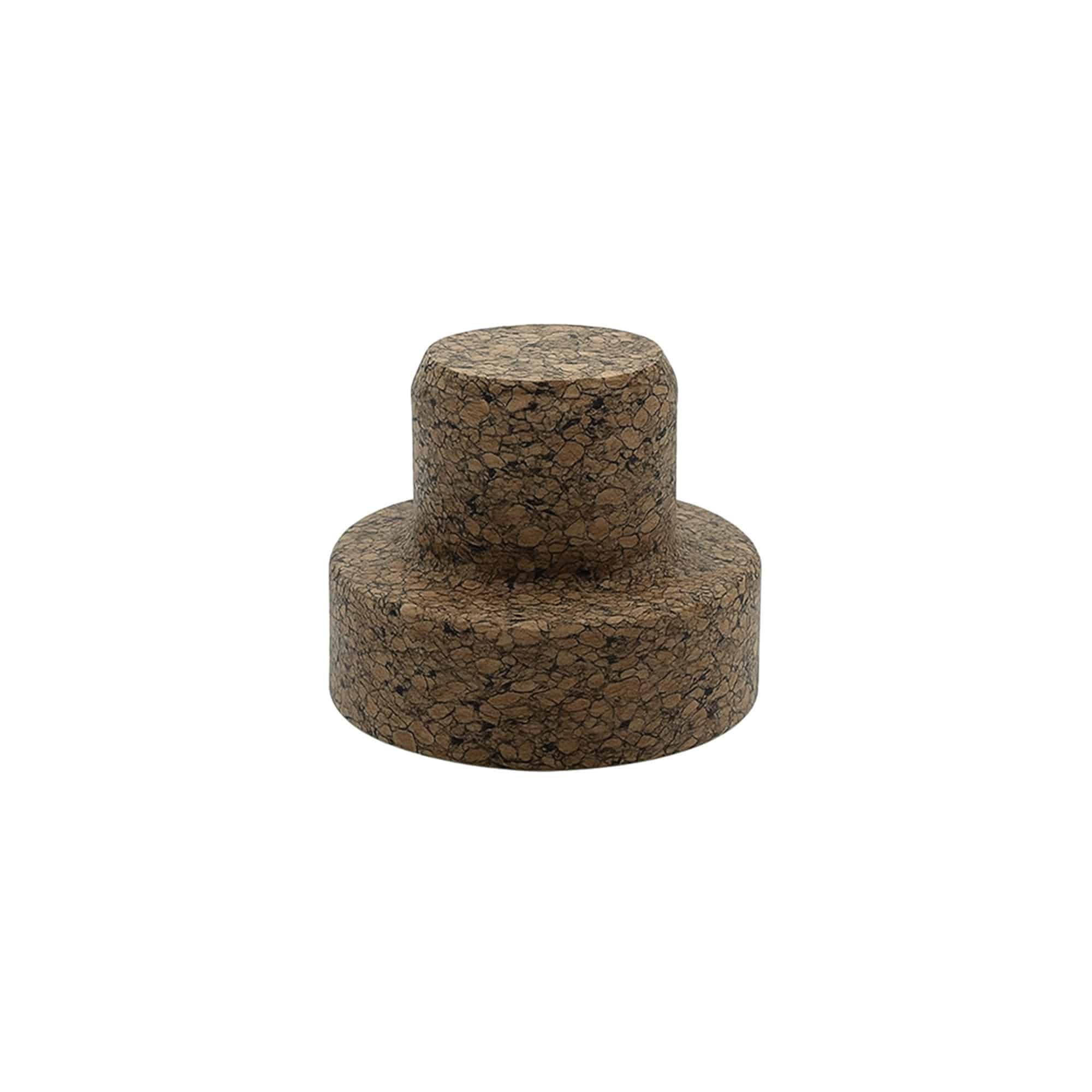 Bouchon à prise 'Sharp' 22,5 mm, Corkcoal, pour embouchure : bouchon à plat en liège