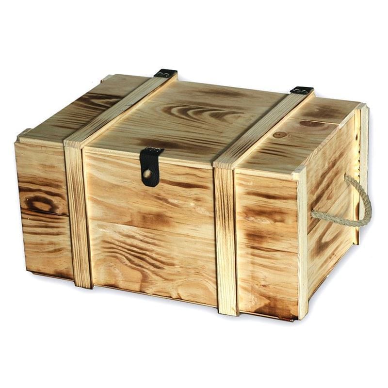 Caisse à vin pour 6 bouteilles, rectangulaire, bois, beige Caisse à vin pour 6 bouteilles, rectangulaire, bois, beige