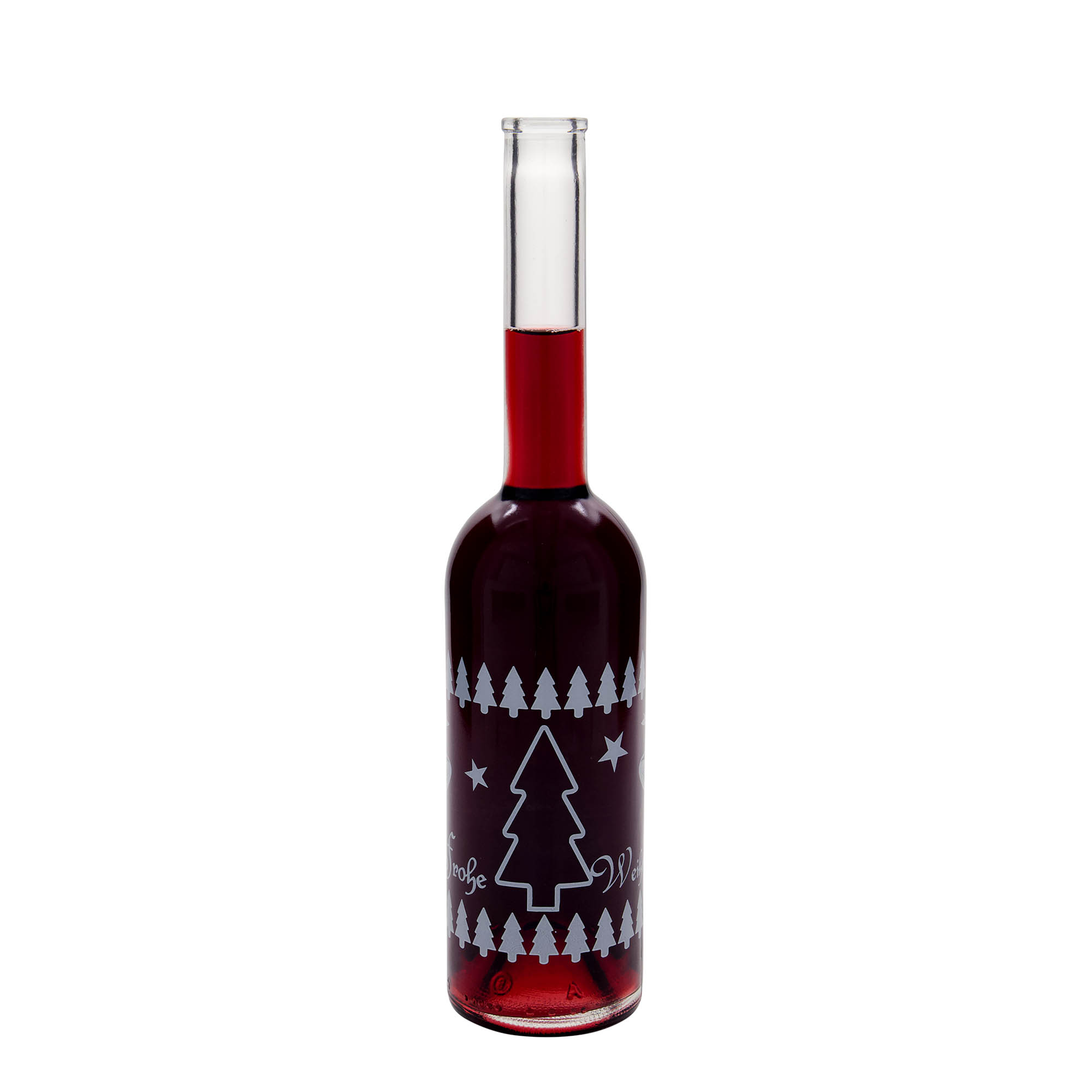 Bouteille en verre 500 ml 'Opera', motif : Noël classique, ouverture : bouchon en liège Bouteille en verre 500 ml 'Opera', motif : Noël classique, ouverture : bouchon en liège