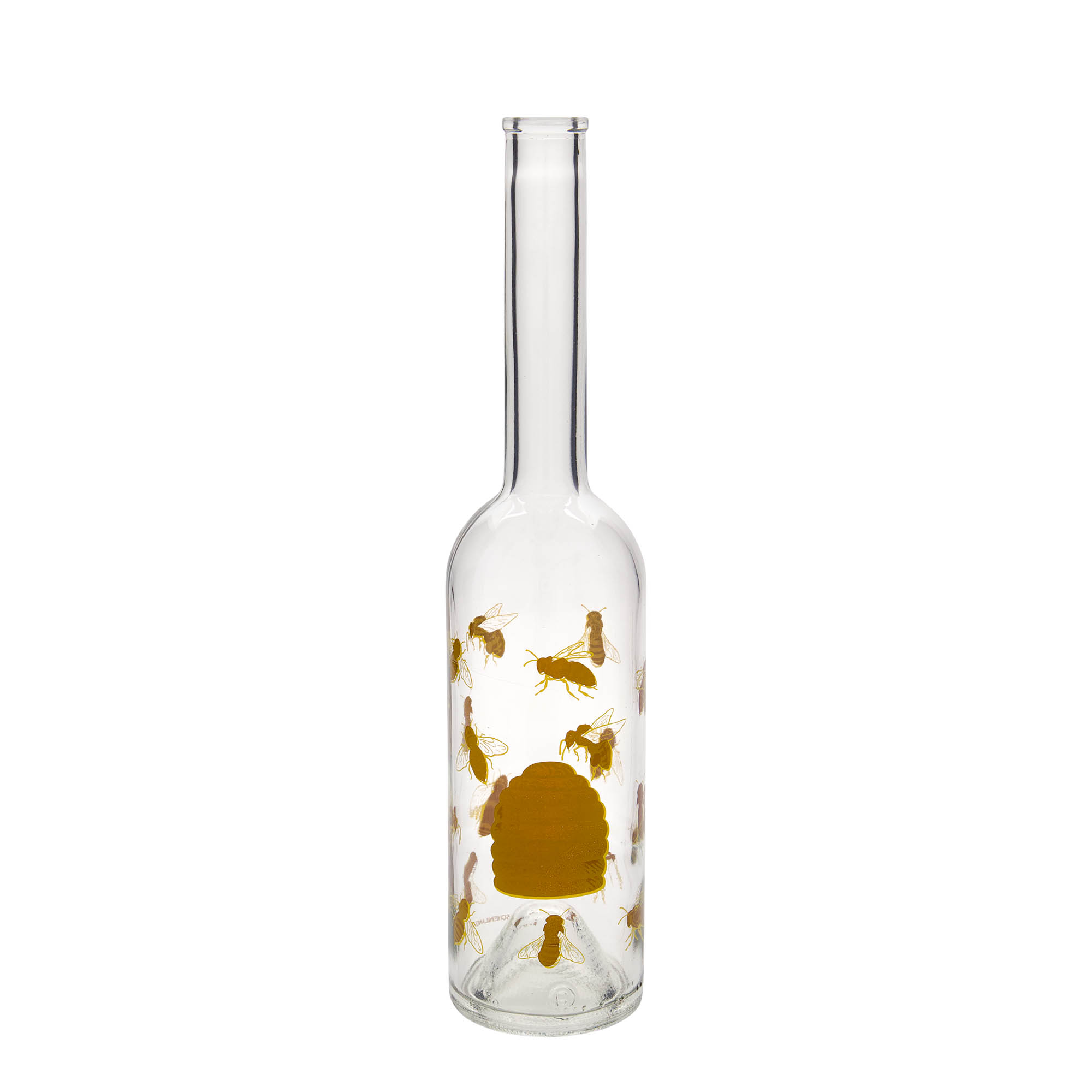 Bouteille en verre 500 ml « Opera », motif : abeilles, ouverture : bouchon en liège Bouteille en verre 500 ml « Opera », motif : abeilles, ouverture : bouchon en liège