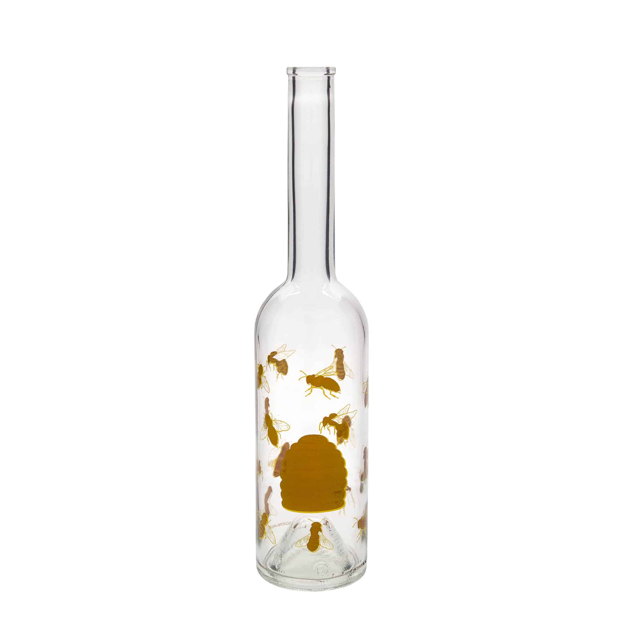 Bouteille en verre 500 ml « Opera », motif : abeilles, ouverture : bouchon en liège