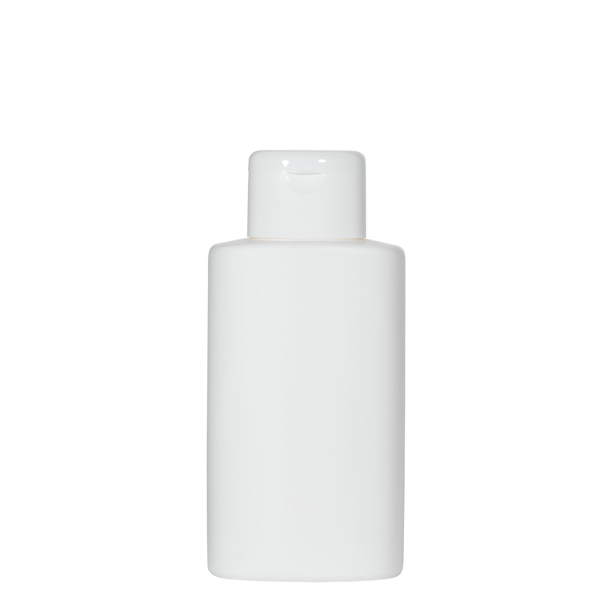Flacon en plastique 250 ml 'Indy', ovale, PEHD, blanc, ouverture : bouchon à vis