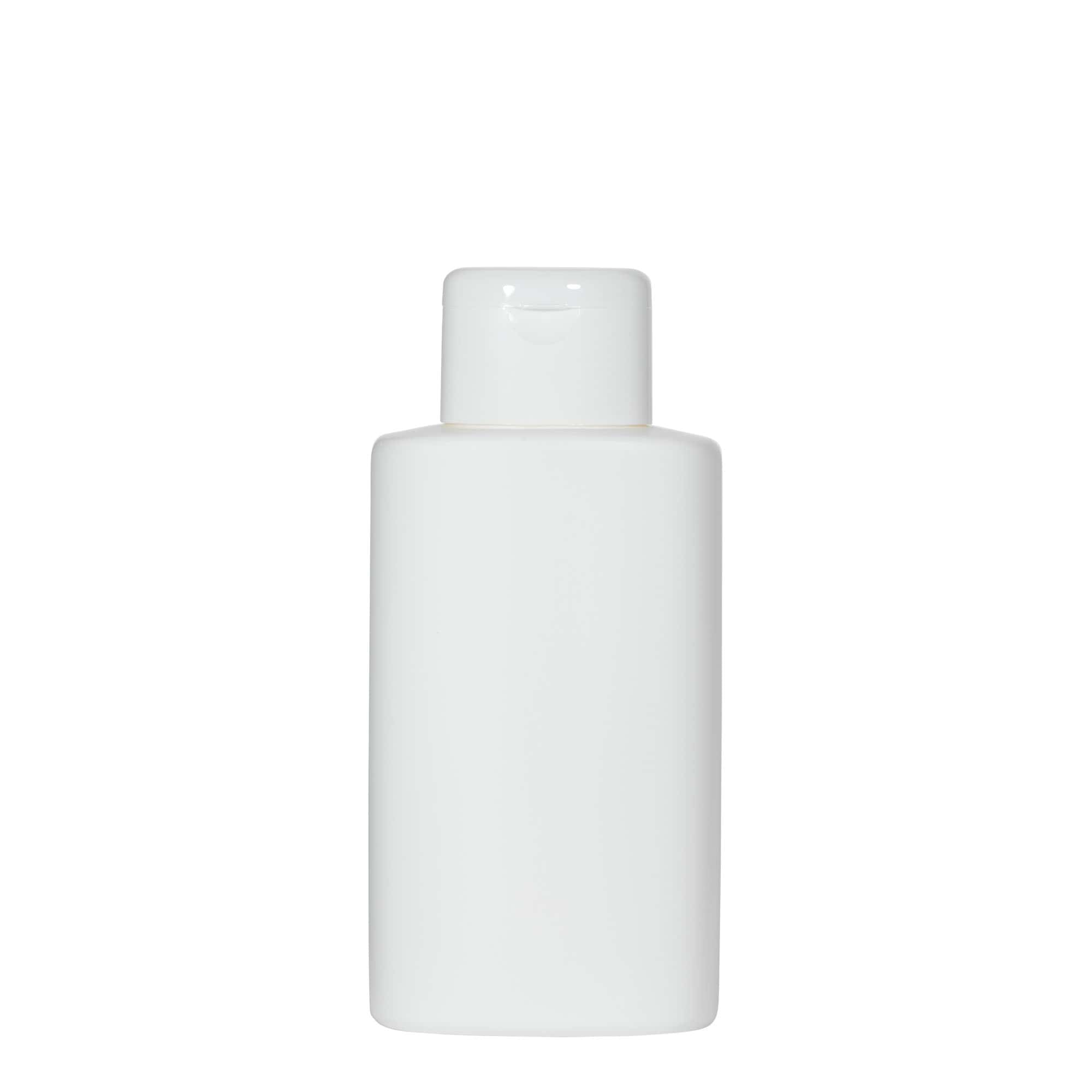 Flacon en plastique 250 ml « Indy », ovale, PEHD, blanc, ouverture : bouchon à vis