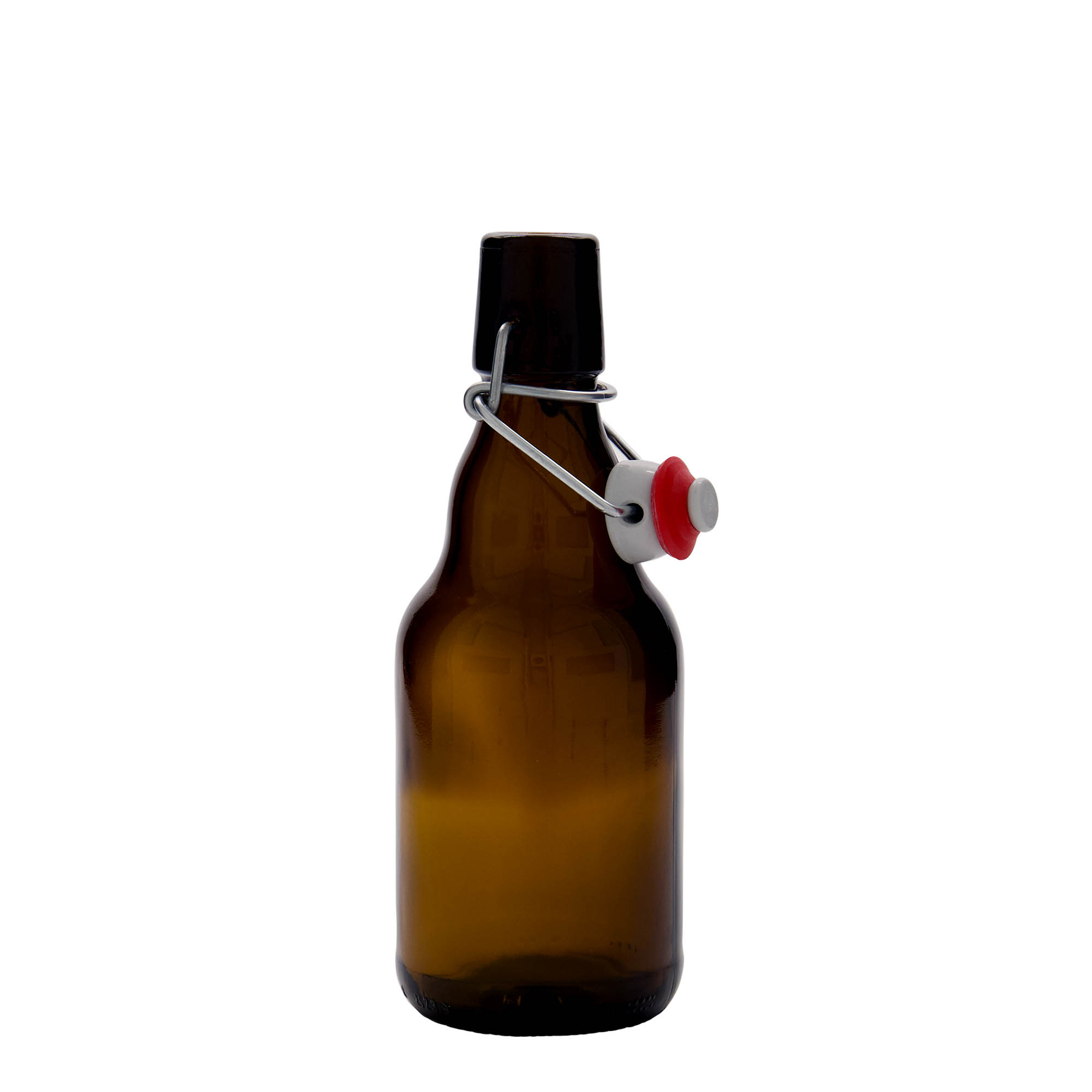 Bouteille de bière 330 ml 'Steinie', verre, brun, ouverture : fermeture à levier