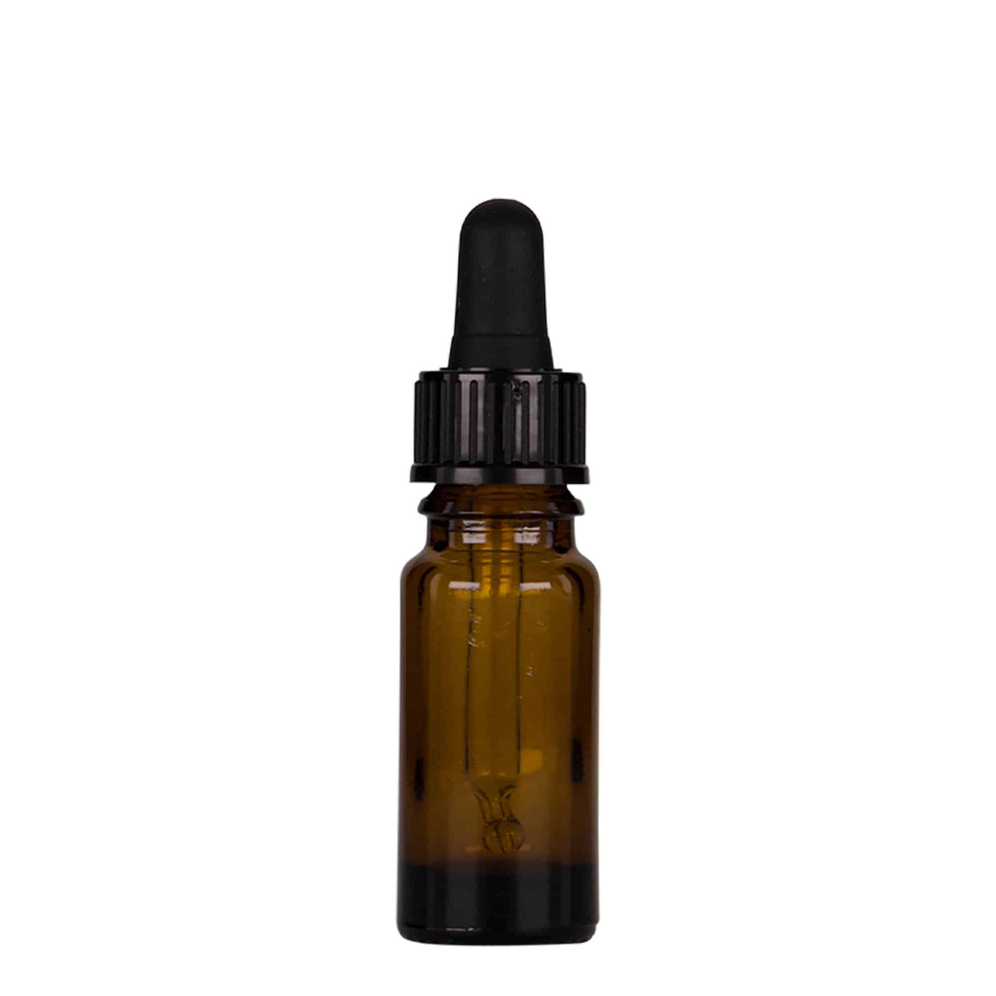 Flacon compte-gouttes 10 ml Médical, verre, brun-noir, embouchure : DIN 18