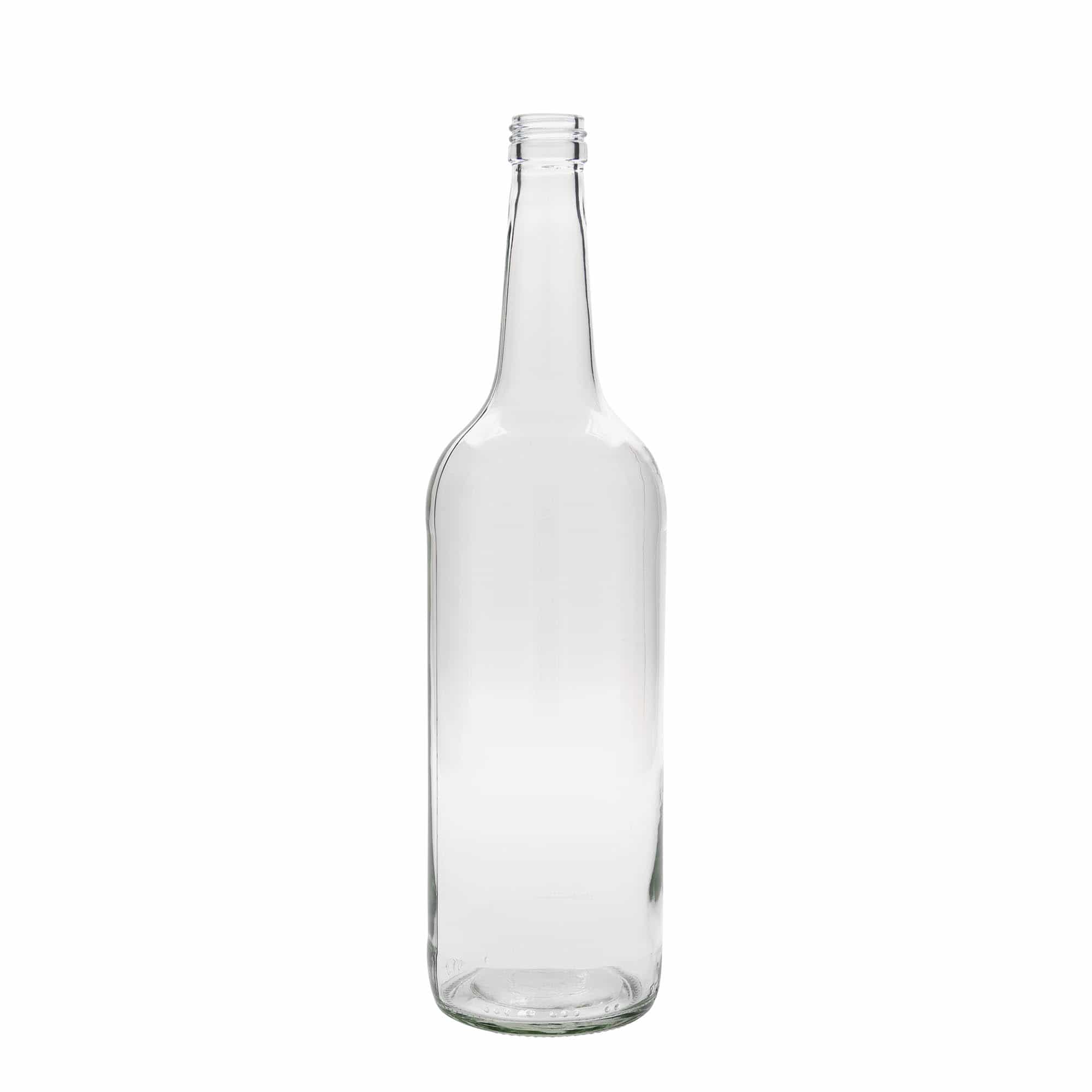 Bouteille en verre 1 000 ml, col droit, ouverture : PP 28