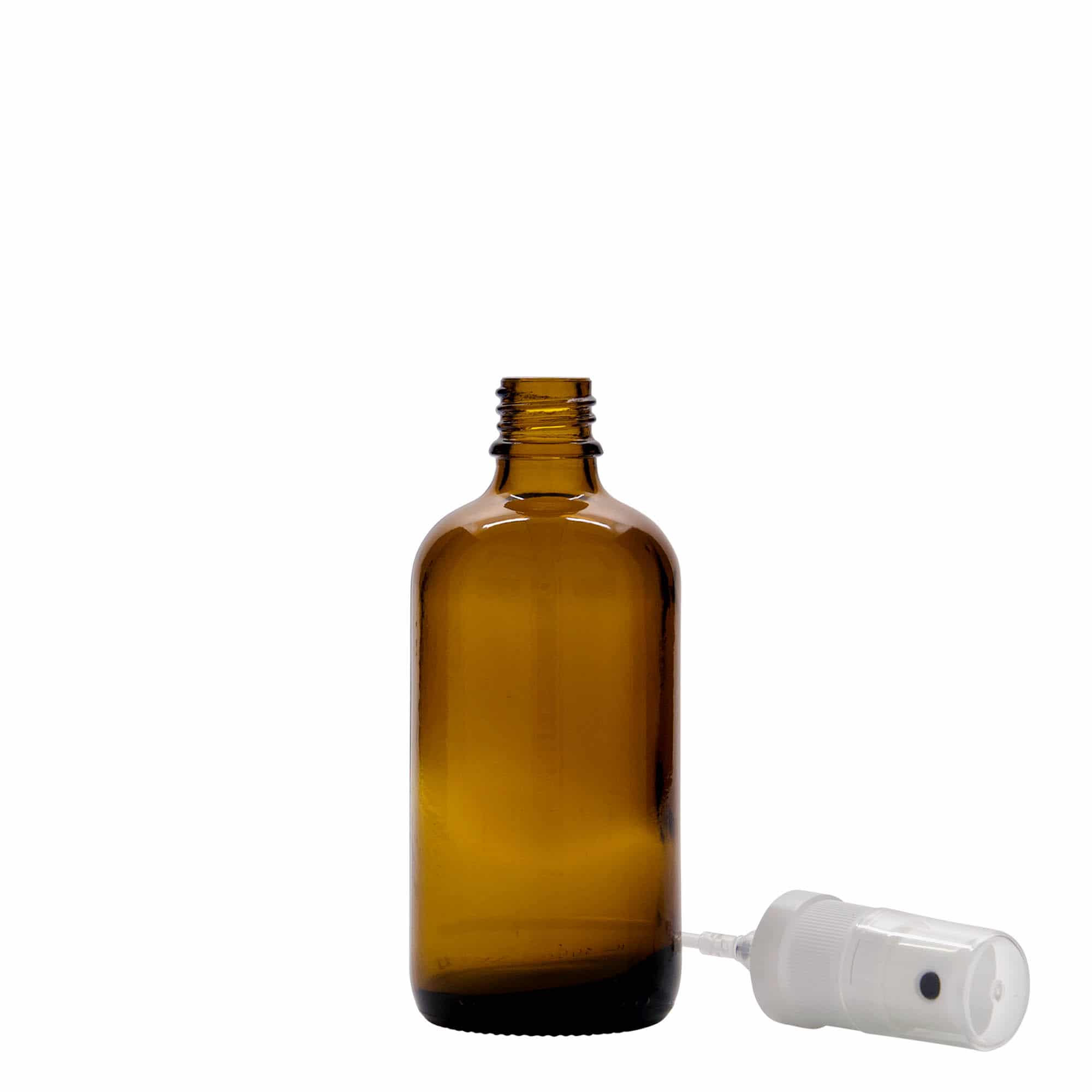 Flacon vaporisateur médical 100 ml, verre, brun, bouchage: DIN 18