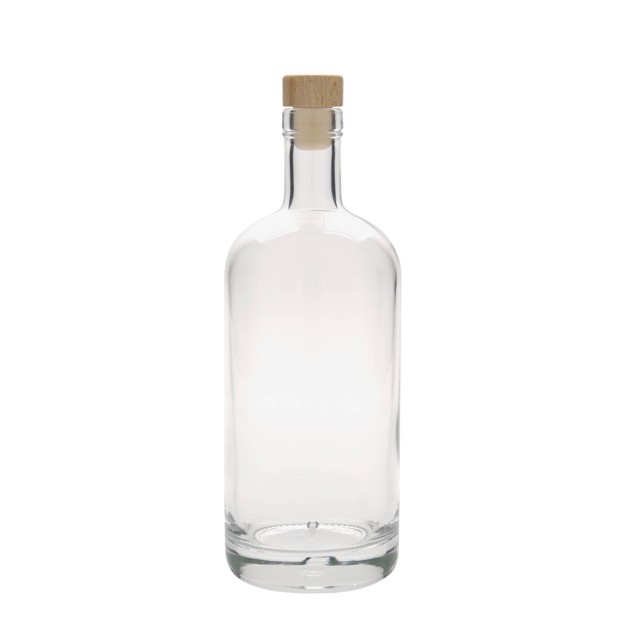 Bouteille en verre 700 ml 'Linea Uno', ouverture : bouchon en liège Bouteille en verre 700 ml 'Linea Uno', ouverture : bouchon en liège