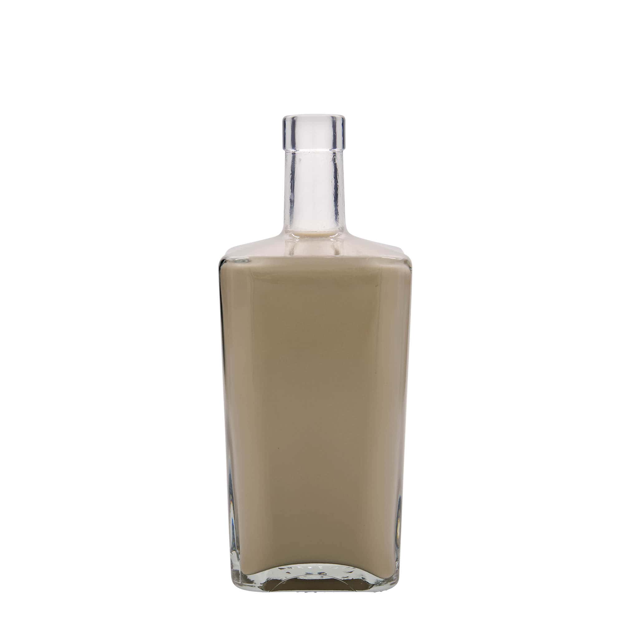 Bouteille en verre 700 ml 'Noel', carrée, ouverture : bouchon en liège