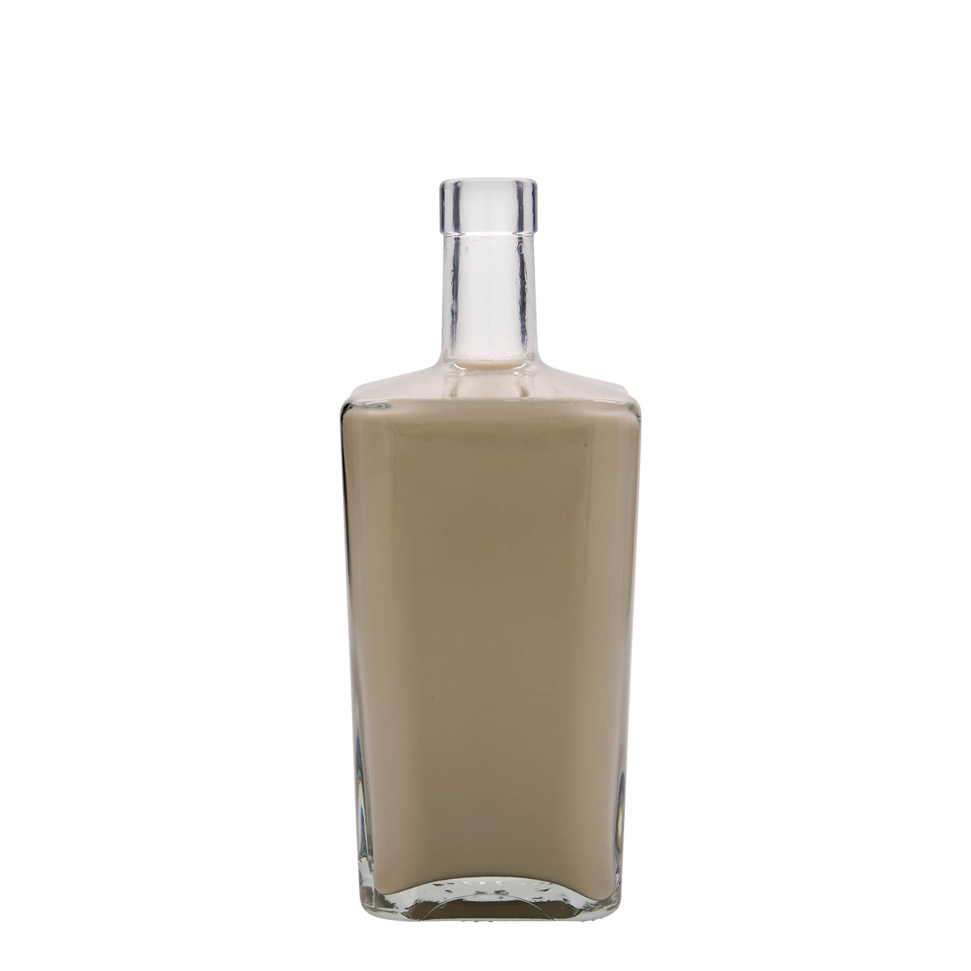 Bouteille en verre 700 ml 'Noel', carrée, ouverture : bouchon en liège