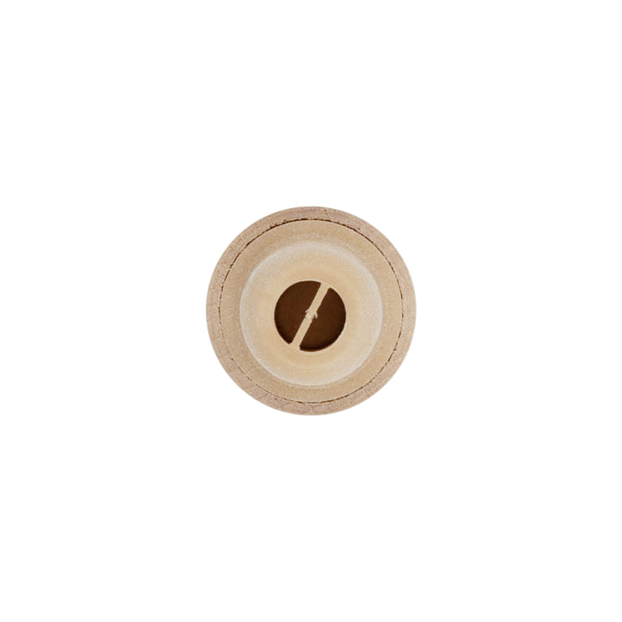 Bouchon à poignée avec ouverture doseuse 19 mm, bois/plastique, beige, pour embouchure : liège