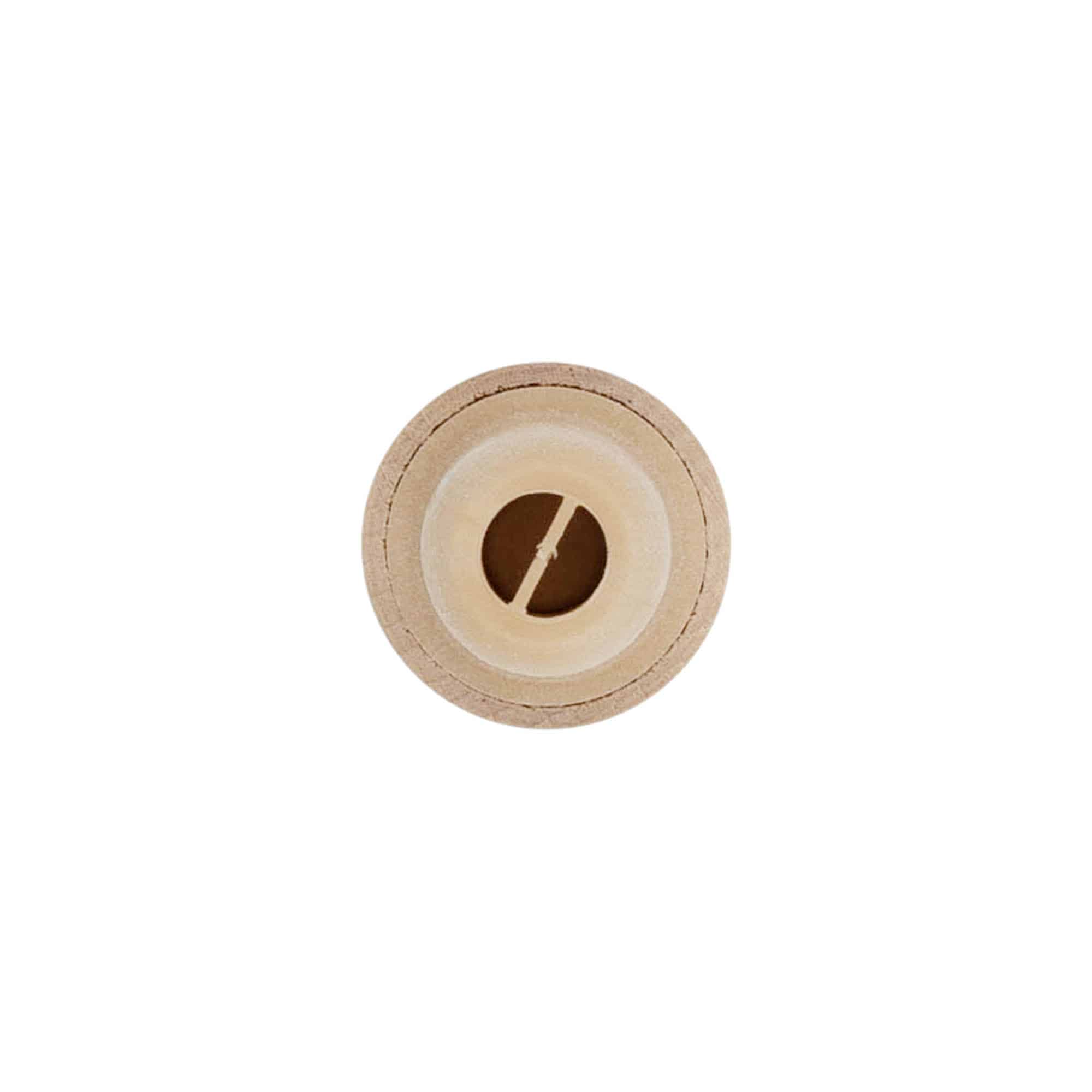 Bouchon à poignée avec ouverture doseuse 19 mm, bois/plastique, beige, pour embouchure : liège