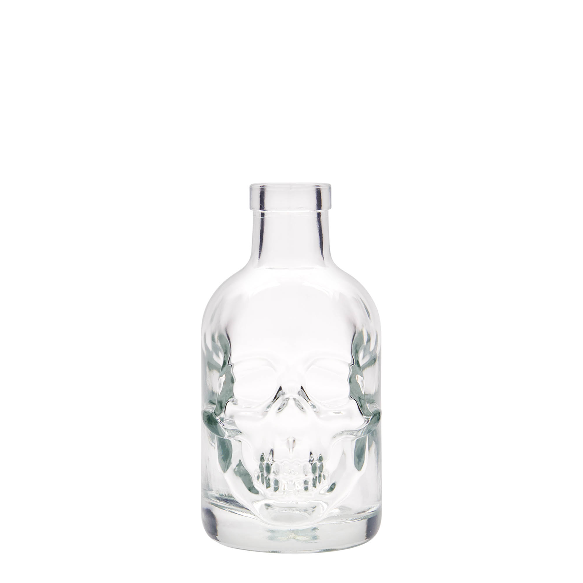 Bouteille en verre de 200 ml « Tête de mort », ouverture : liège Bouteille en verre de 200 ml « Tête de mort », ouverture : liège