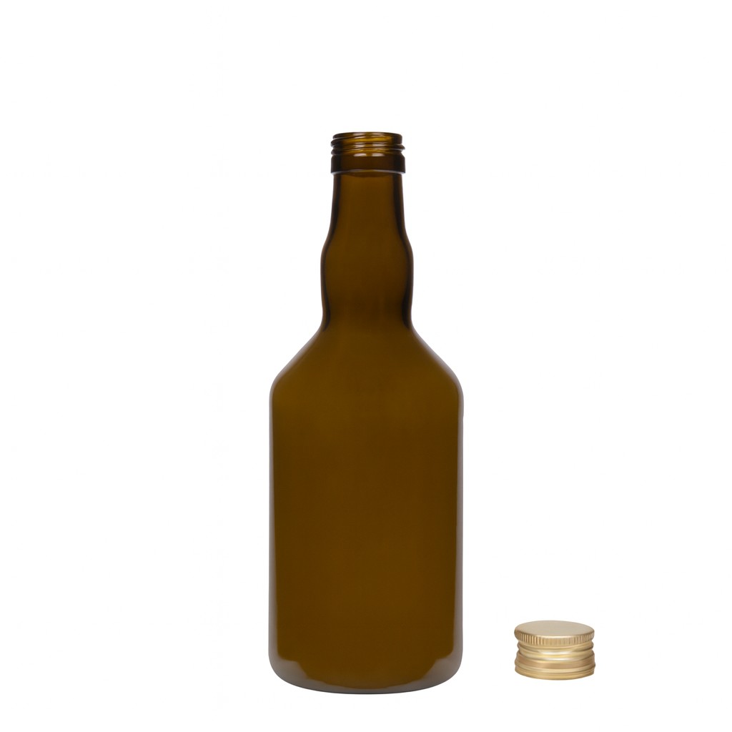 Bouteille en verre 500 ml 'Olona', vert antique, ouverture : PP 31,5 Bouteille en verre 500 ml 'Olona', vert antique, ouverture : PP 31,5
