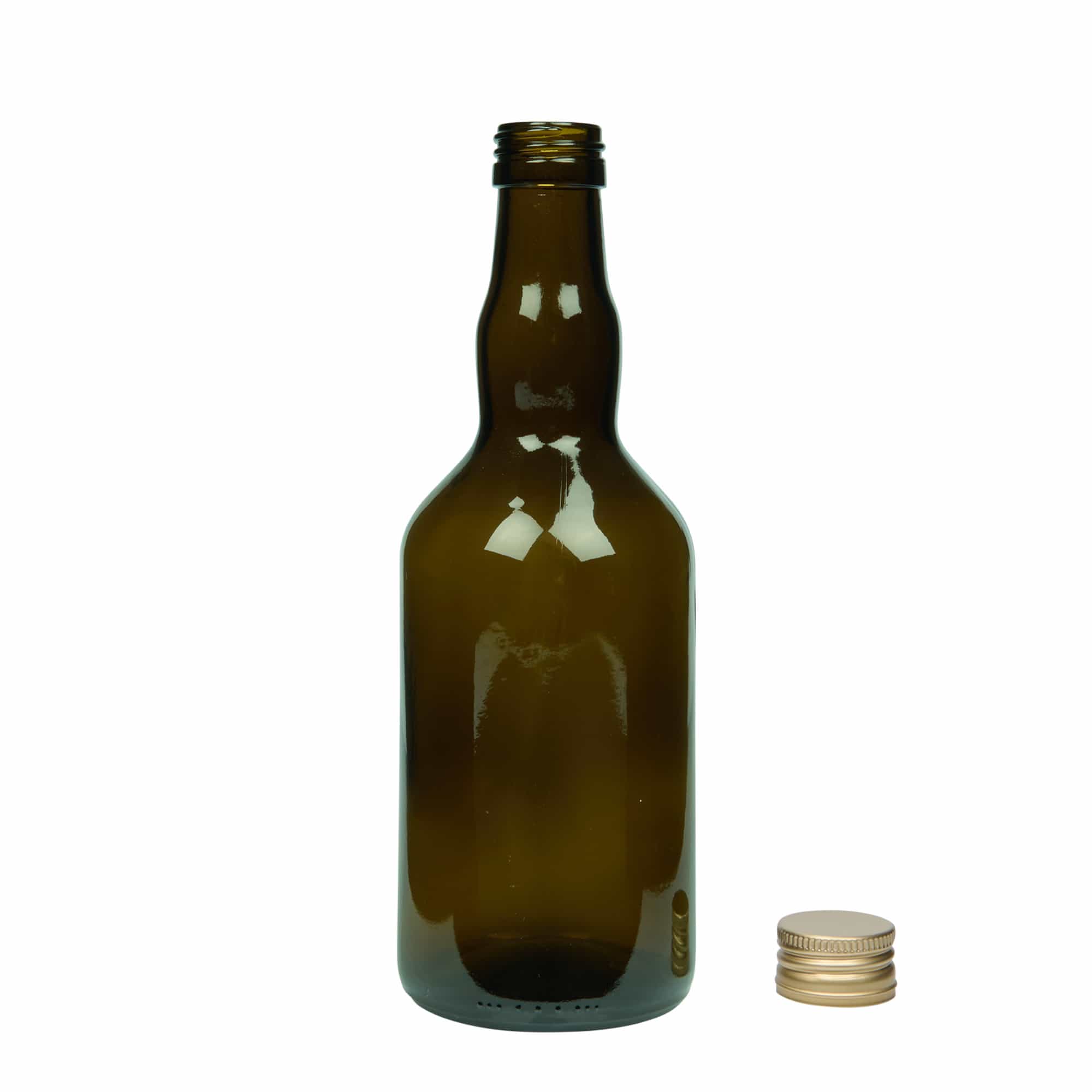 Bouteille en verre 500 ml 'Olona', vert antique, ouverture : PP 31,5