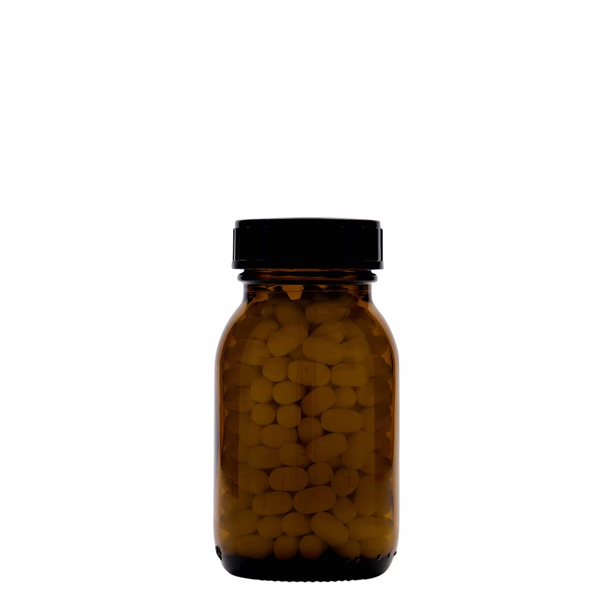 125 ml bocal à large ouverture, brun, ouverture : DIN 40