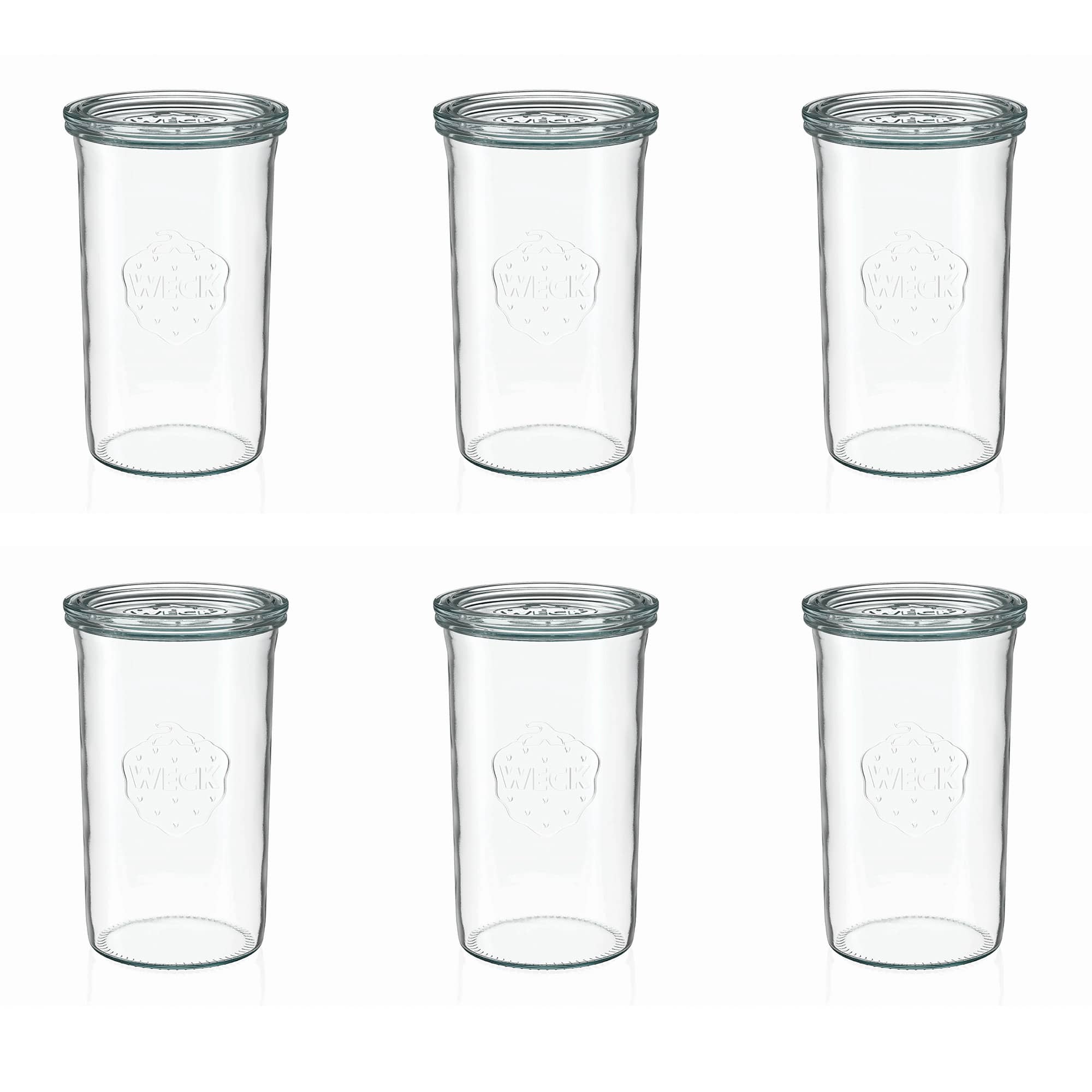 6x 1000 ml bocal WECK à renversement avec couvercle en verre RR 100