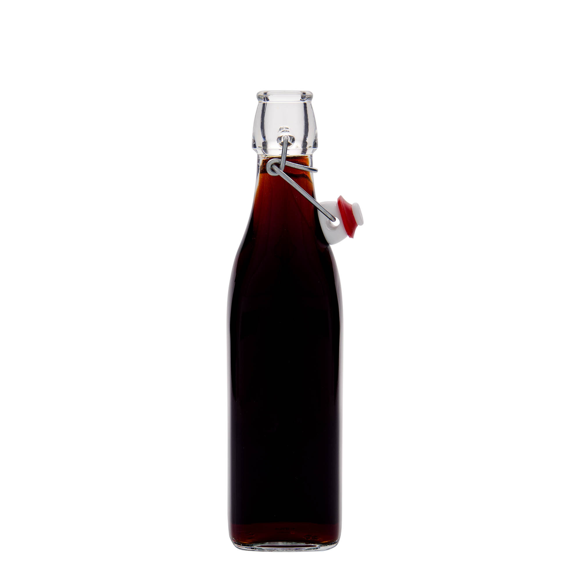 Bouteille en verre 500 ml 'Swing, carrée, ouverture : fermeture à levier'