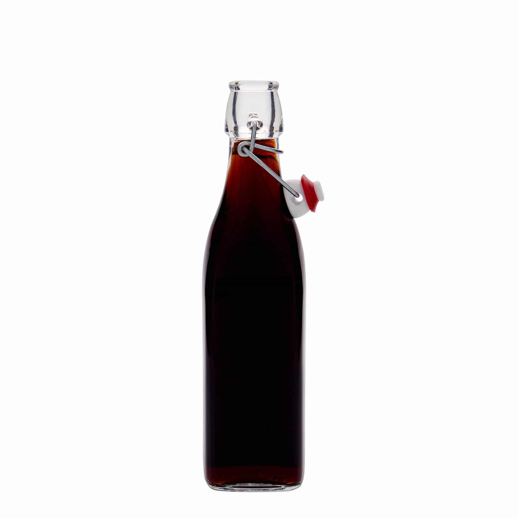 Bouteille en verre 500 ml « Swing, carrée, ouverture : fermeture à levier »