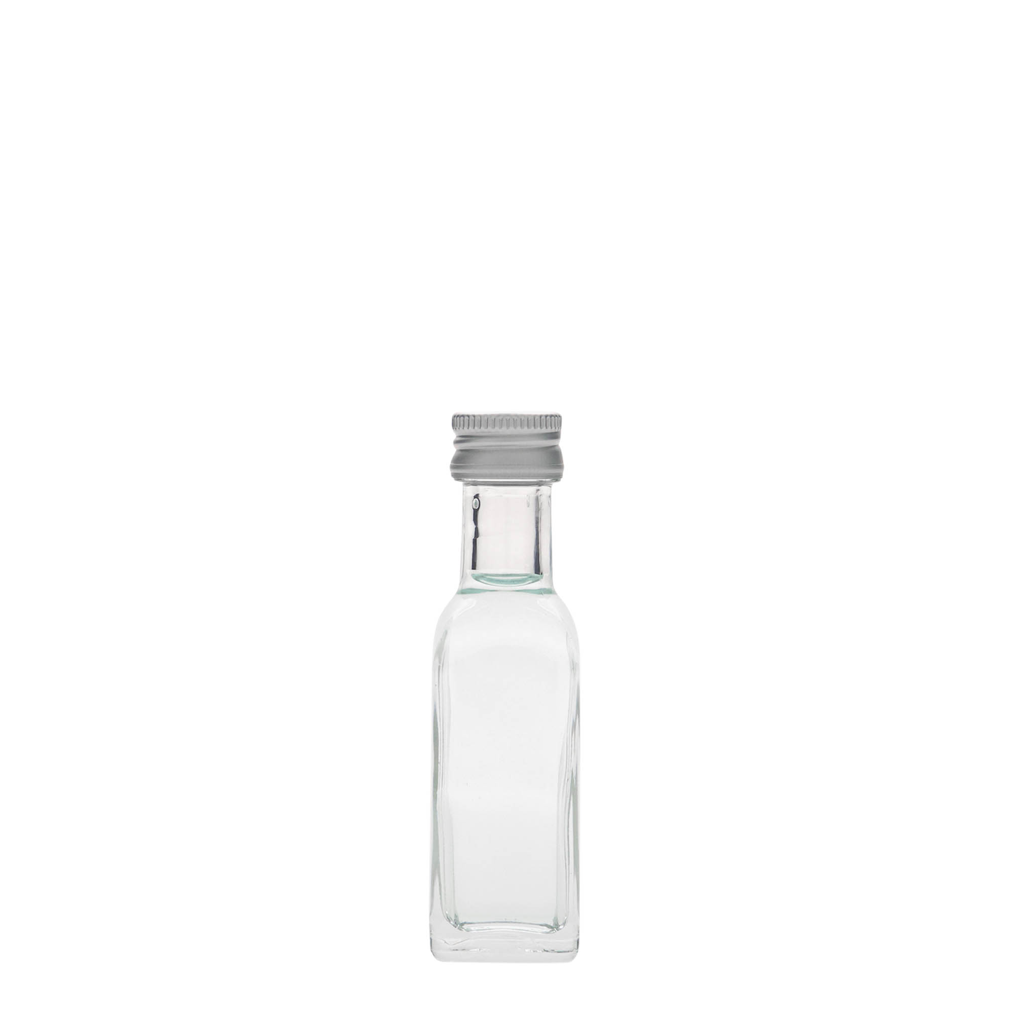 Flacon en verre 20 ml « Marasca », carré, ouverture : PP 18 Flacon en verre 20 ml « Marasca », carré, ouverture : PP 18
