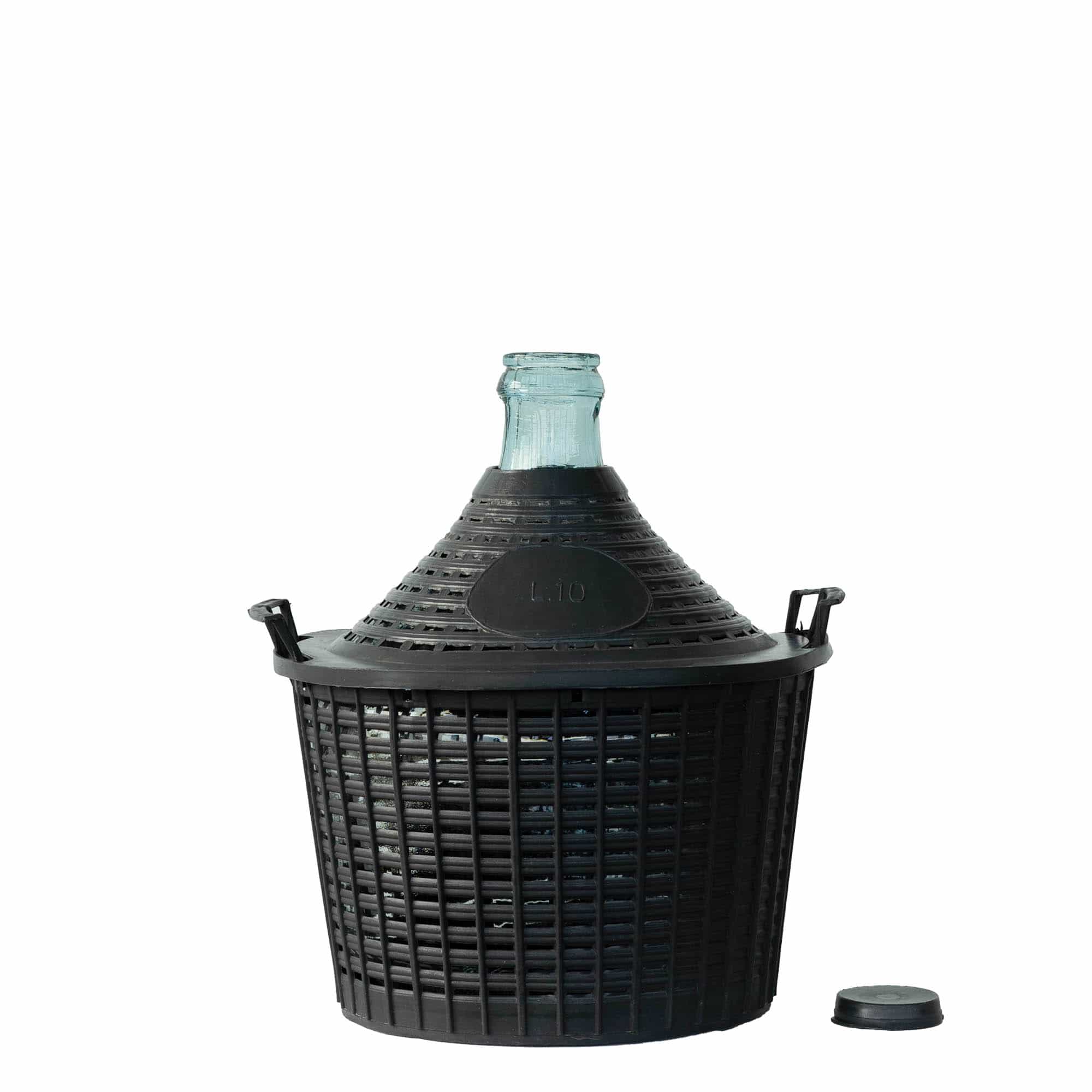 Bouteille ballon 10 l col étroit, verre, ouverture : couvercle à emboîtement