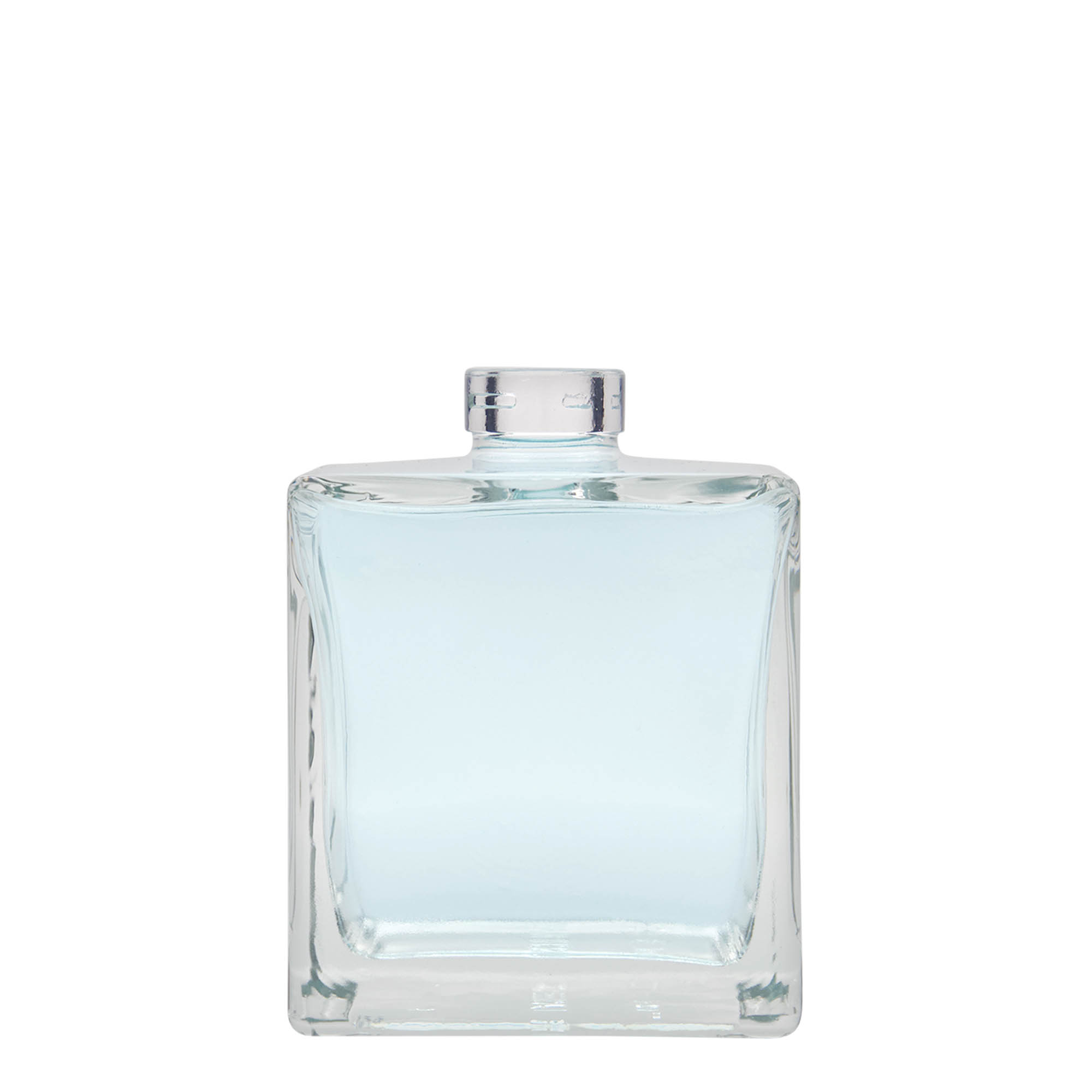 Bouteille en verre 500 ml « Cube », carrée, ouverture : bouchon en liège Bouteille en verre 500 ml « Cube », carrée, ouverture : bouchon en liège