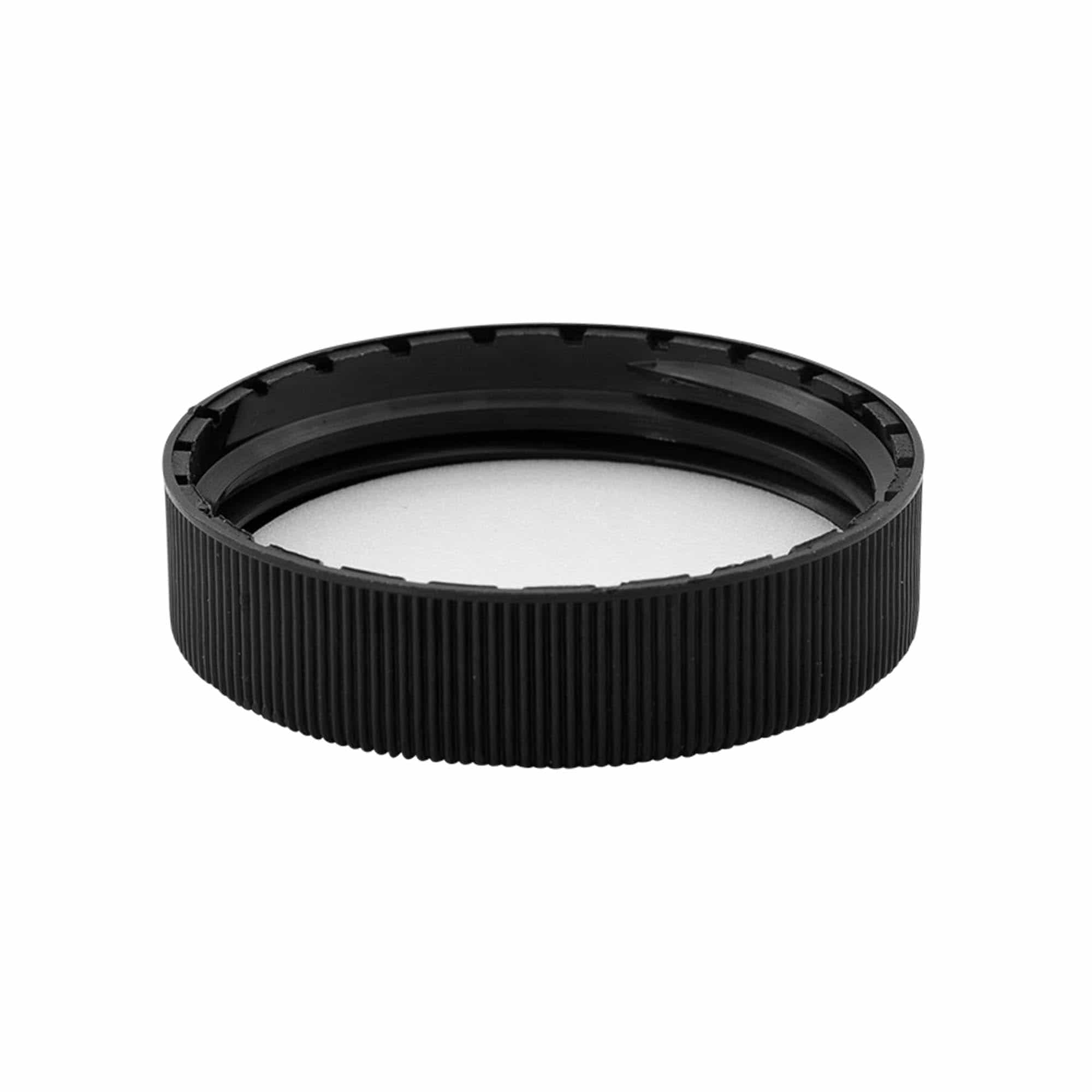 Bouchon à vis avec insert en EPE, plastique PP, noir, pour ouverture : DIN 60 Bouchon à vis avec insert en EPE, plastique PP, noir, pour ouverture : DIN 60