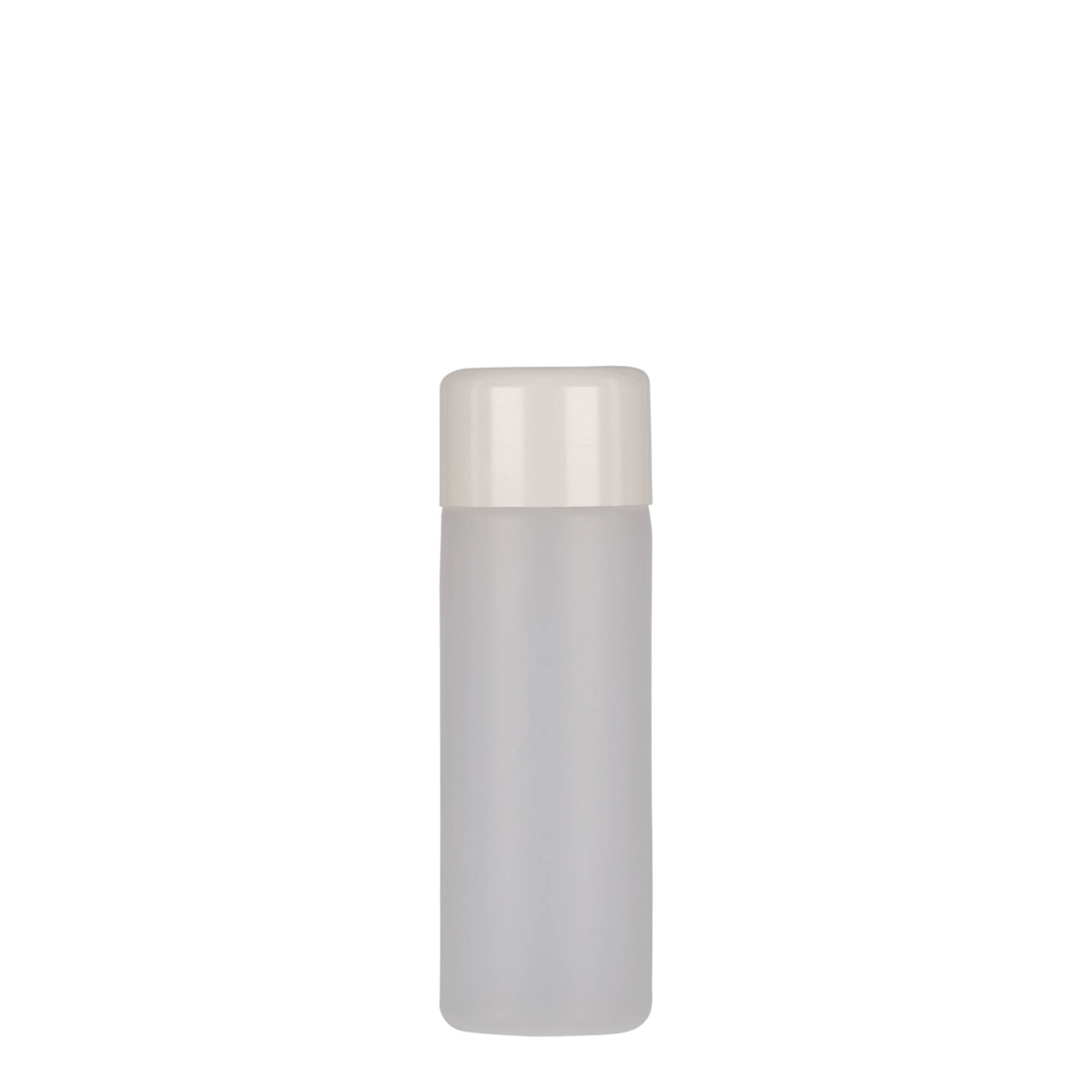 50 ml bouteille ronde, plastique PE, naturel, ouverture : bouchon à vis