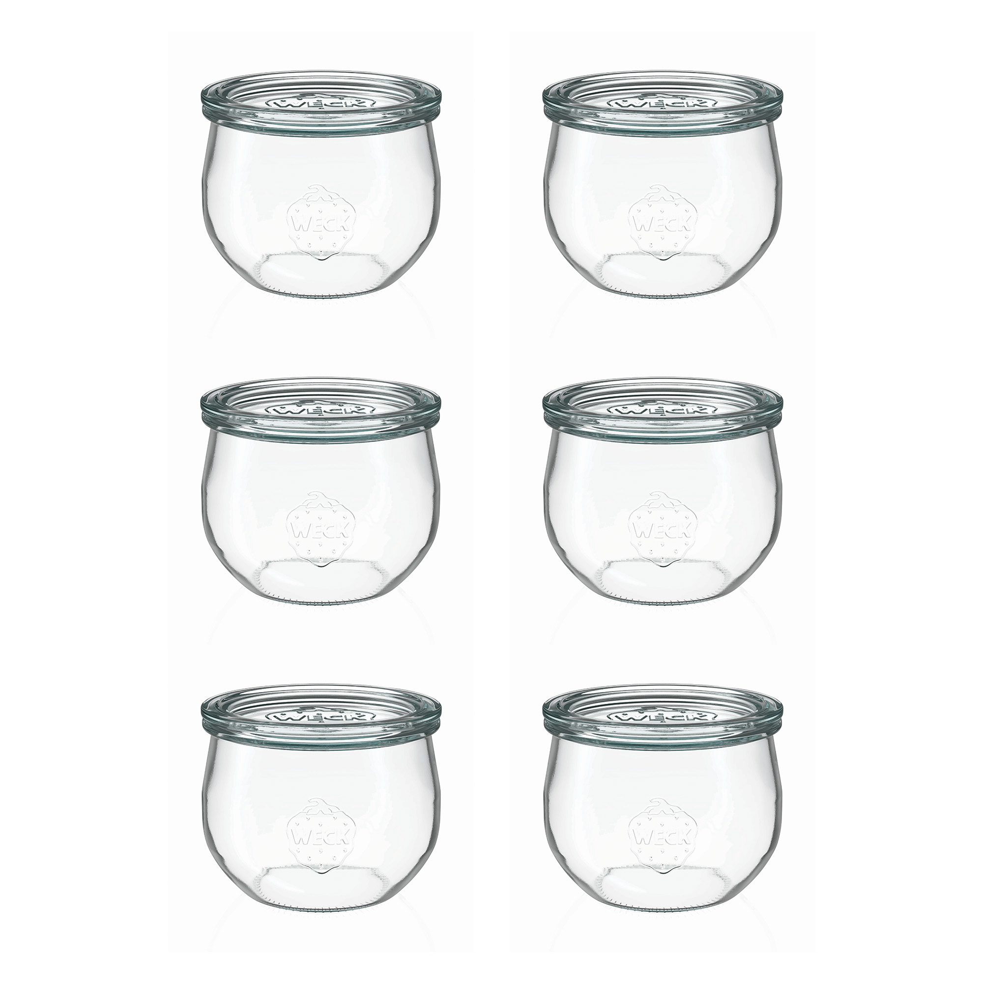 6x 580 ml WECK verre tulipe avec couvercle en verre RR 100