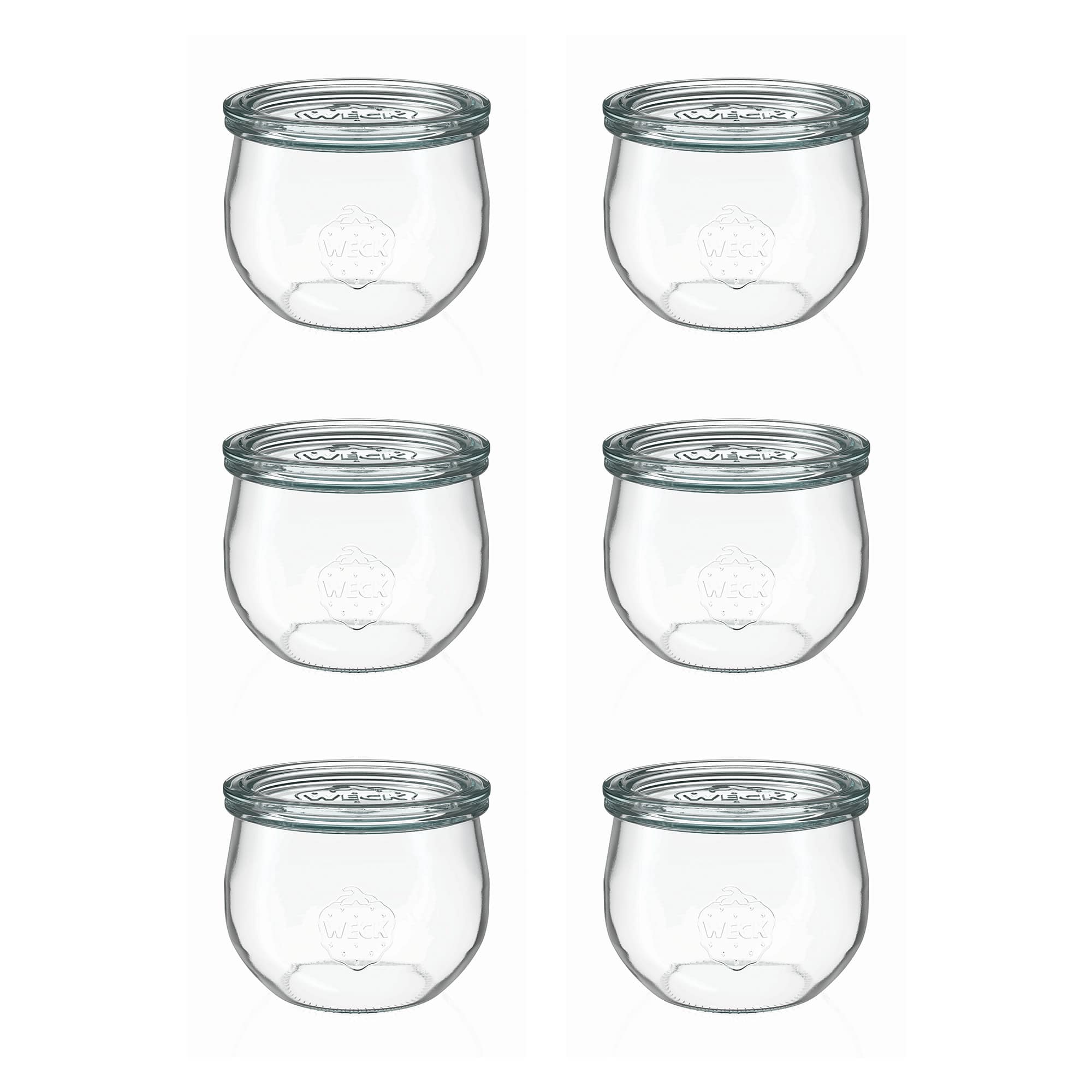 6x 580 ml WECK verre tulipe avec couvercle en verre RR 100