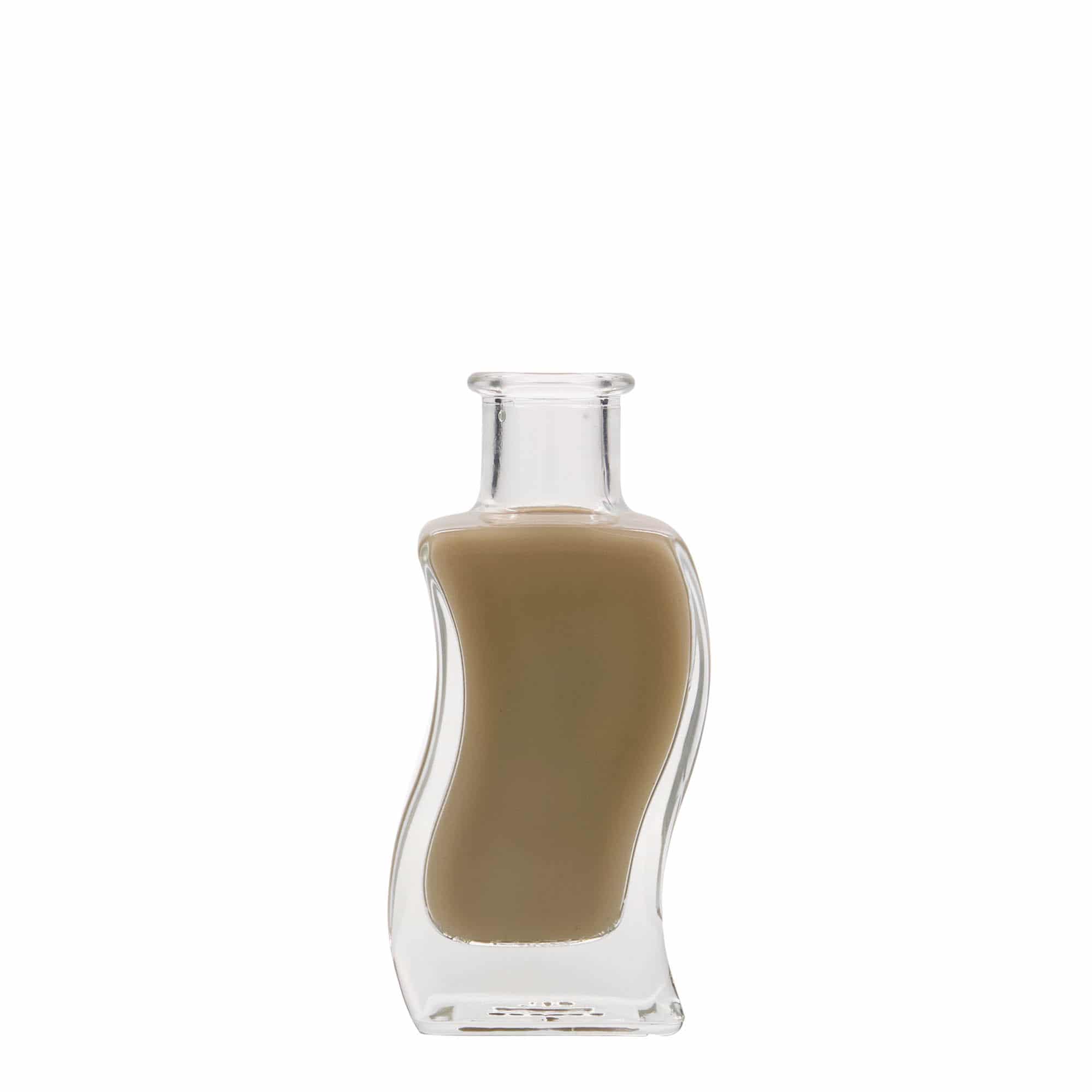 Flacon en verre 100 ml « Welle », carré, ouverture : bouchon en liège