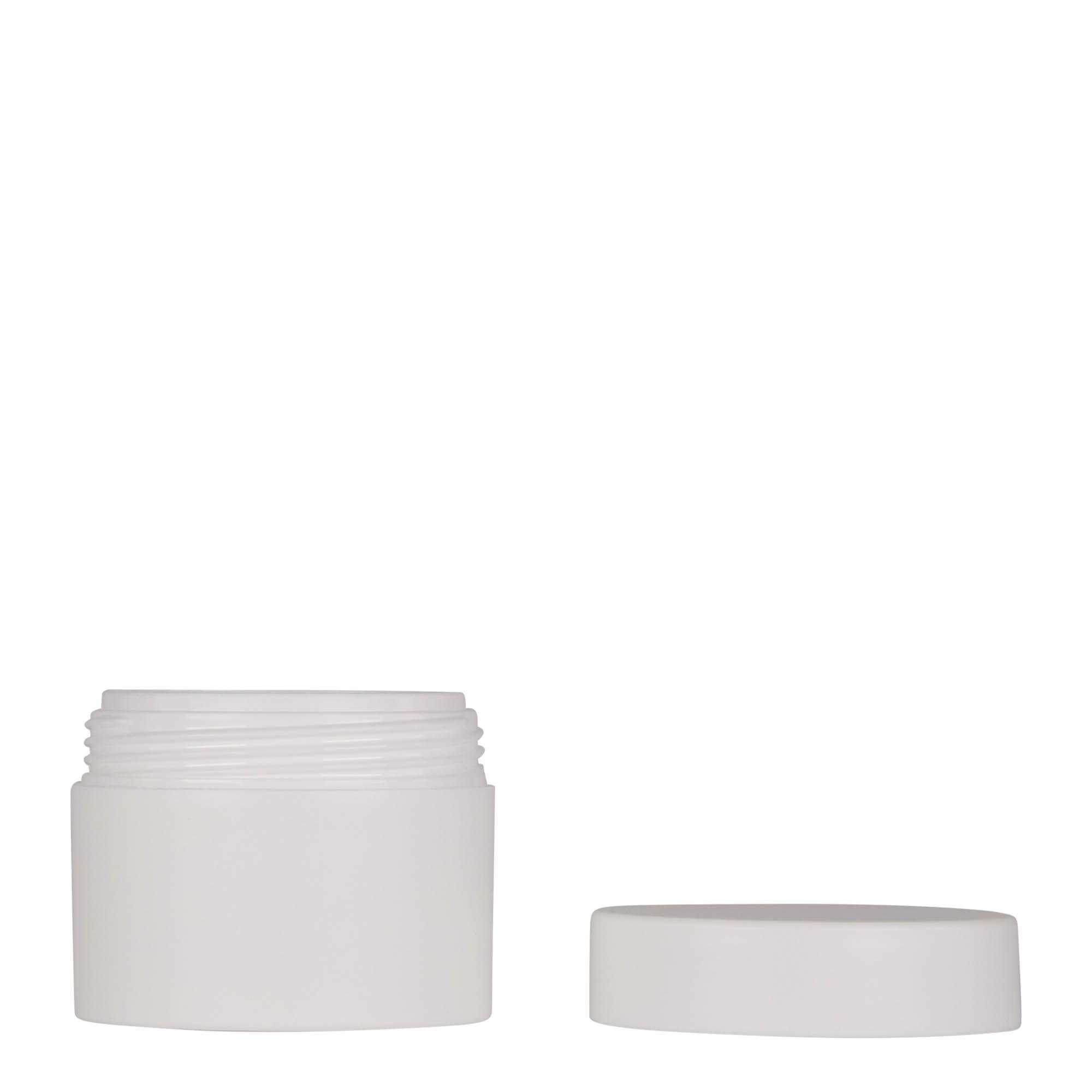 50 ml boîte en plastique « Antonella », PP, blanc, ouverture : bouchon à vis