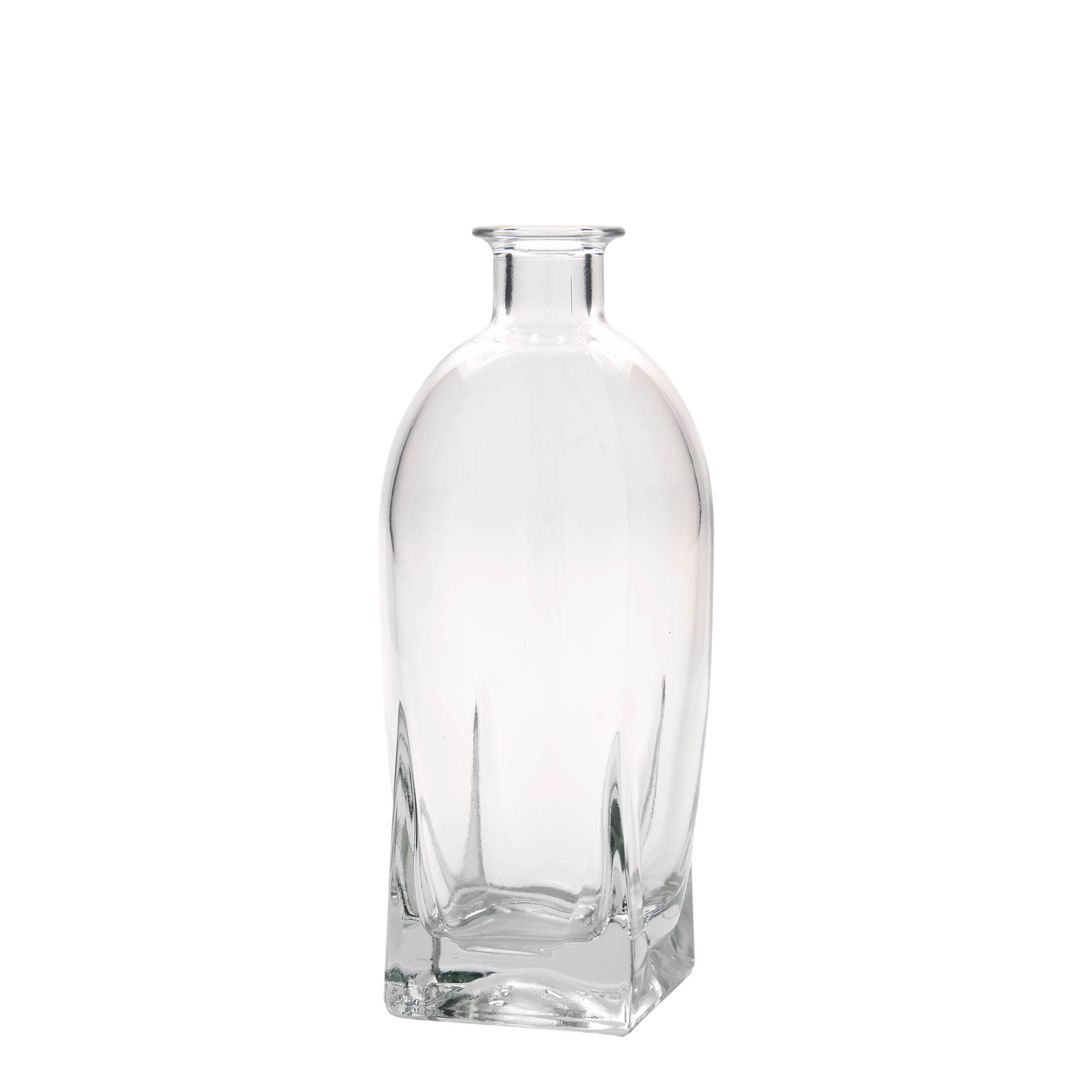 Bouteille en verre 500 ml 'Zino', carrée, ouverture : bouchon en liège