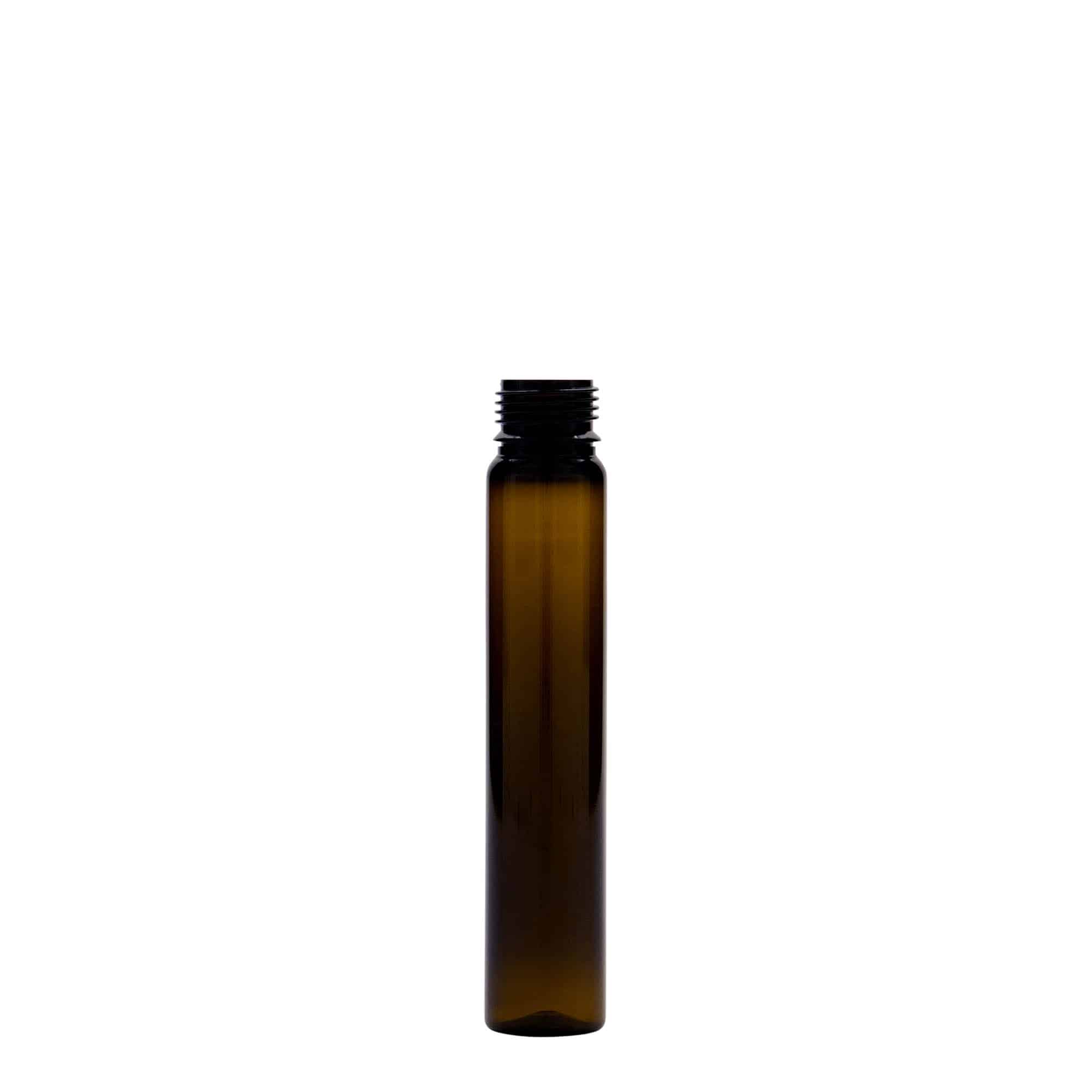 25 ml tube PET, plastique, brun, ouverture : bouchon à vis