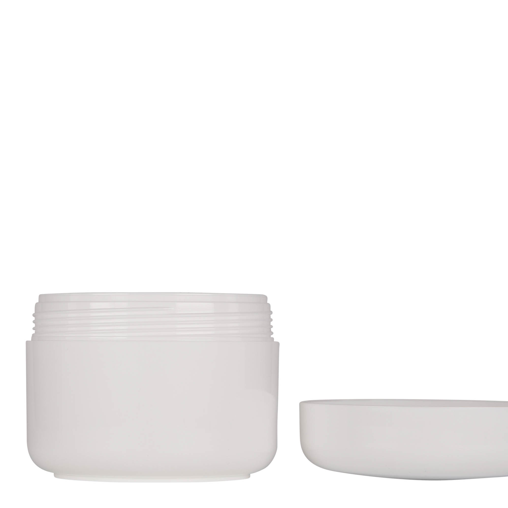 200 ml boîte en plastique « Bianca », PP, blanc, ouverture : bouchon à vis