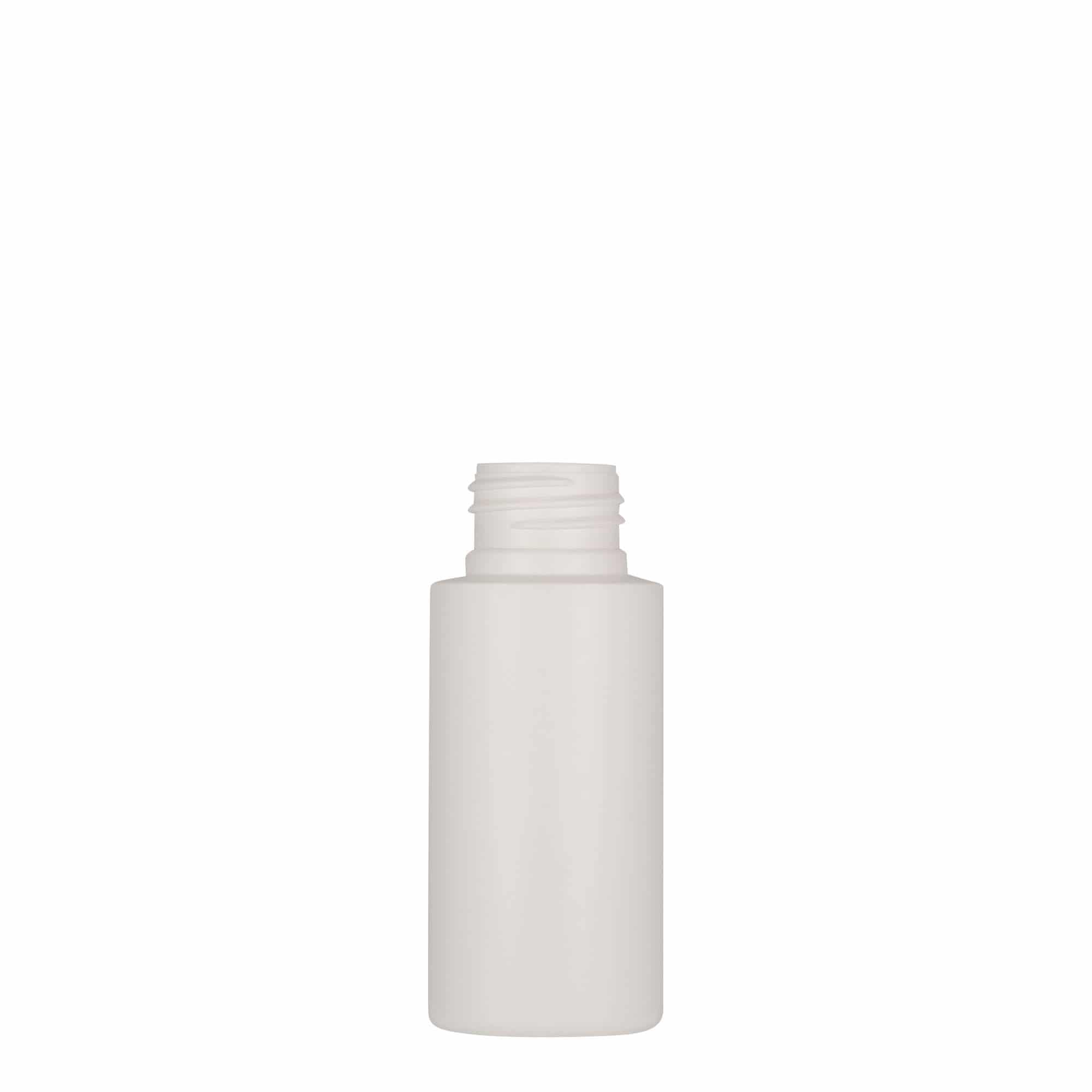 Flacon en plastique 50 ml 'Pipe', PEHD, blanc, ouverture : 24/410 Flacon en plastique 50 ml 'Pipe', PEHD, blanc, ouverture : 24/410