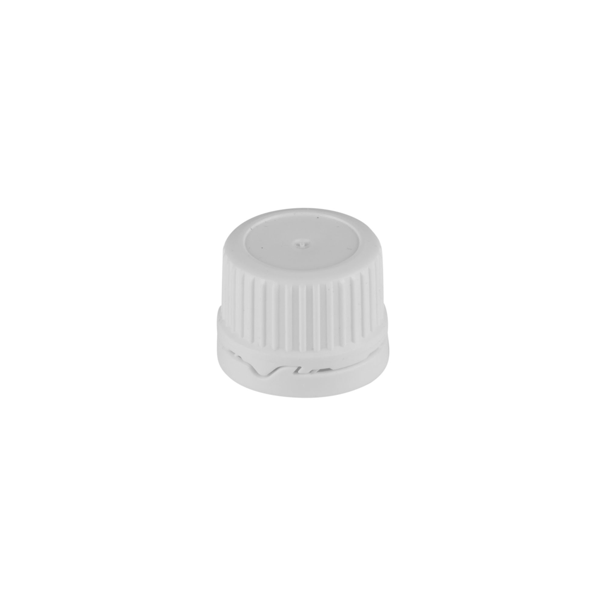 Bouchon à vis avec bague de coulée, plastique PE, blanc, pour ouverture : DIN 22
